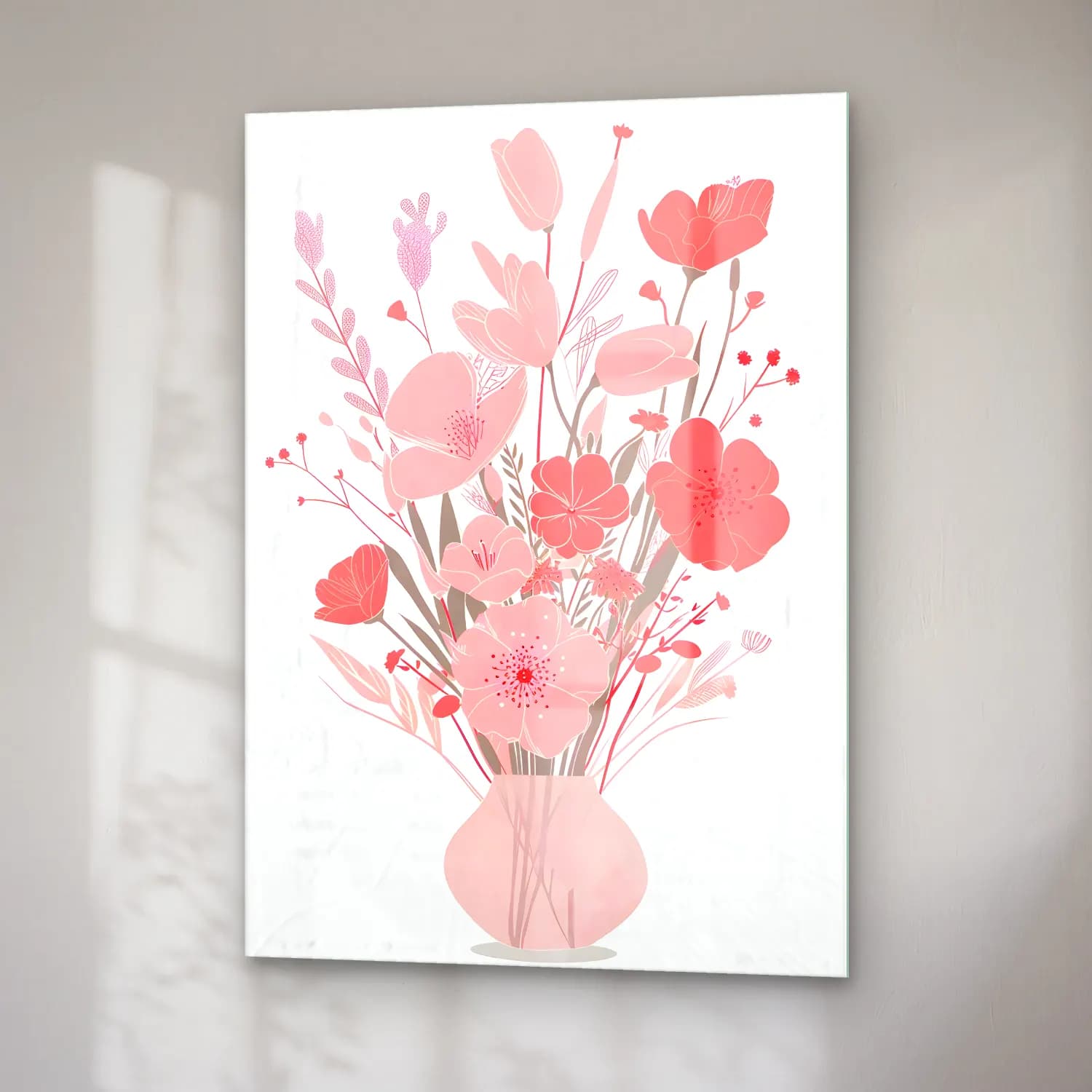Pastel Vazoda Çiçek Buketi No. 6 cam tablo — sağ açıdan görünüm
