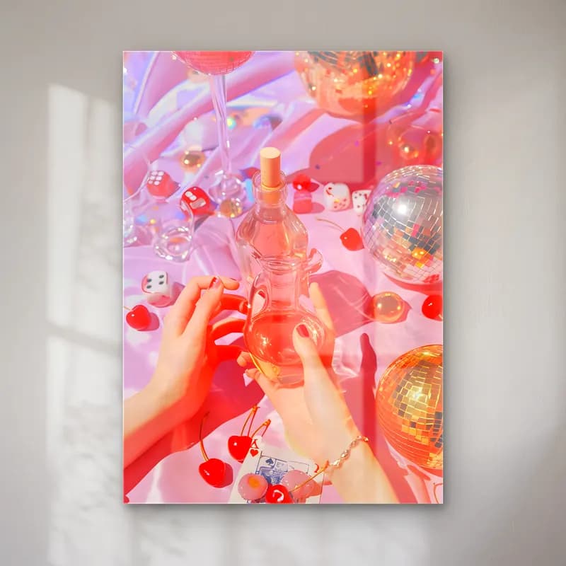 Pastel Parfüm Şişesi No. 7 cam tablo — Pastel Parfüm Şişesi No. 7 — pastel parfüm şişesi