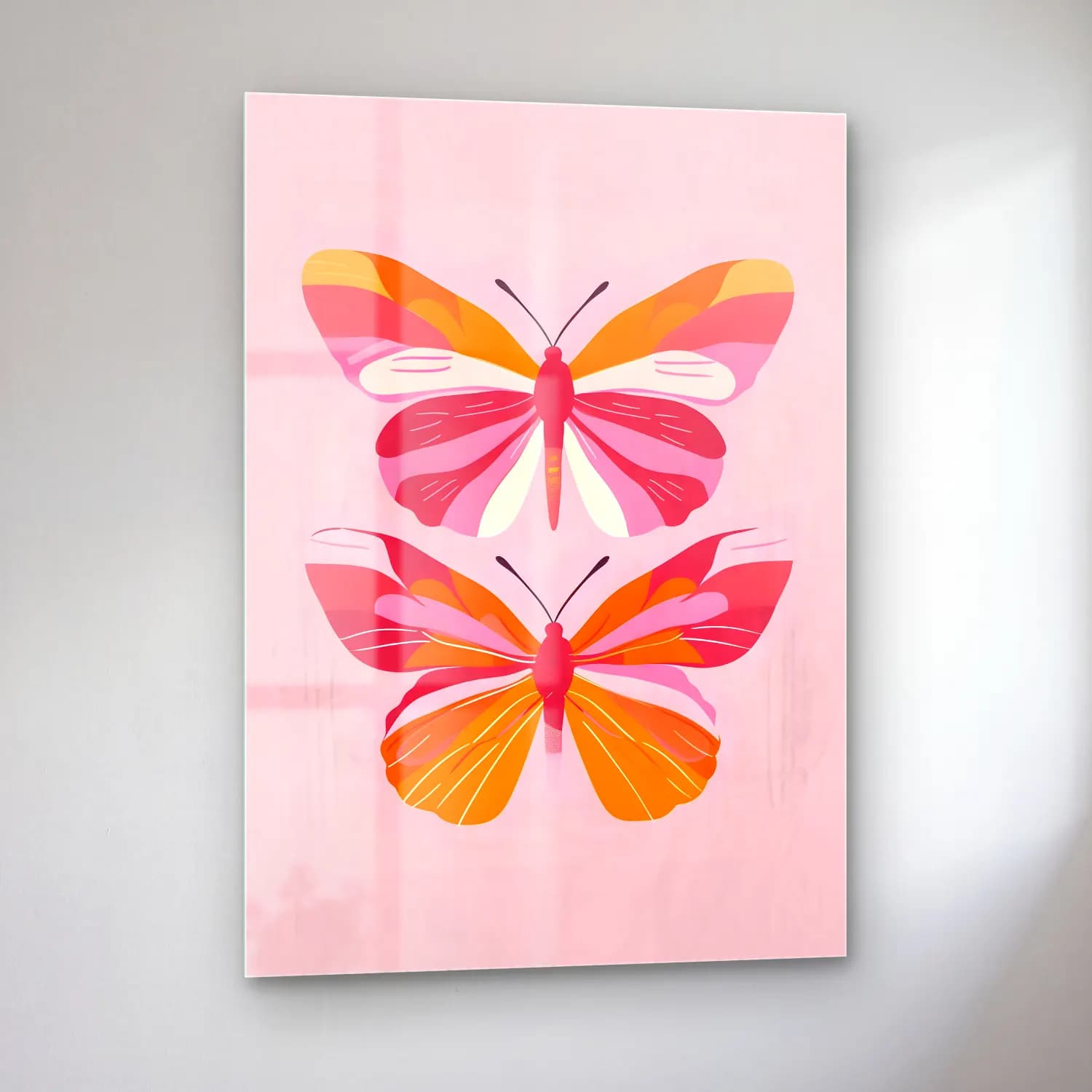 Pastel Kelebek No. 22 cam tablo — sol açıdan görünüm