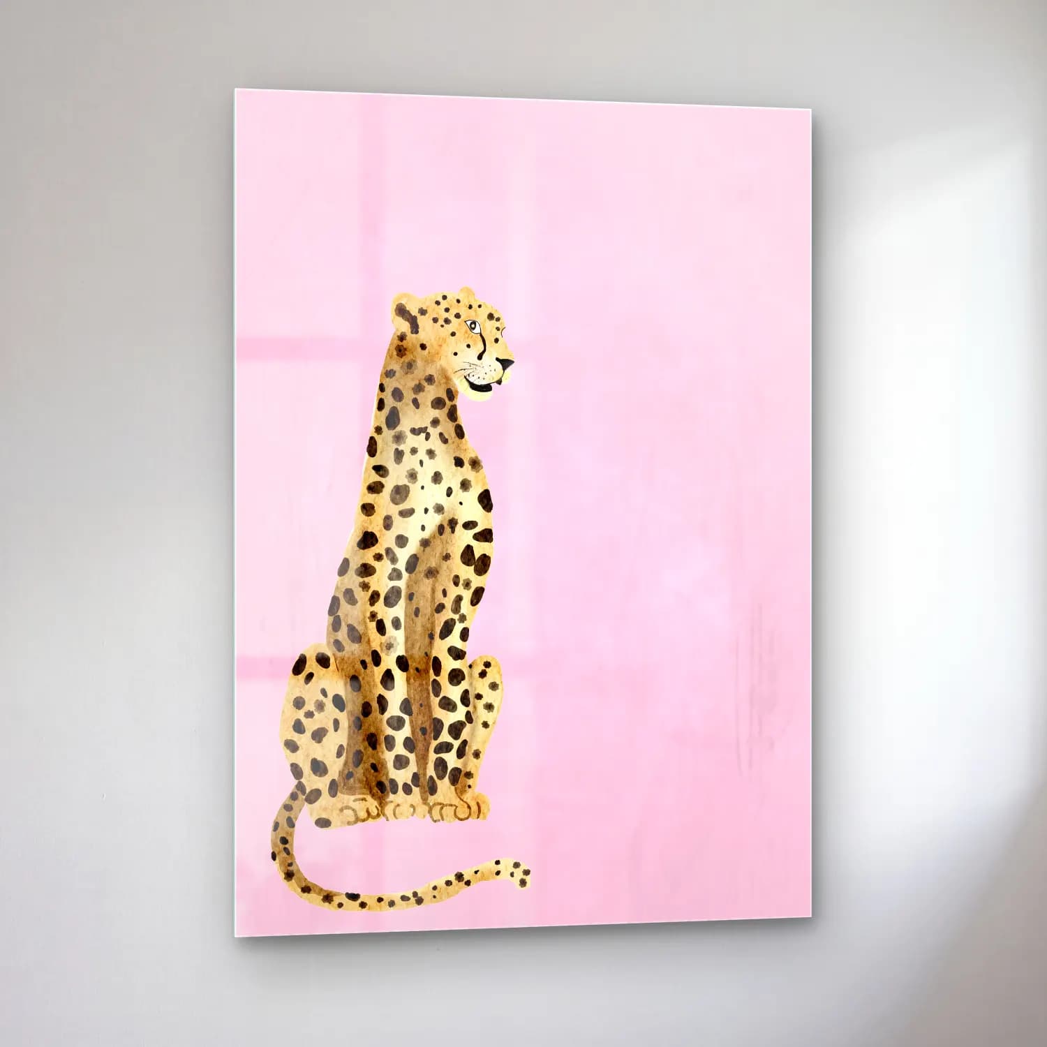 Pastel Leopar No. 24 cam tablo — sol açıdan görünüm