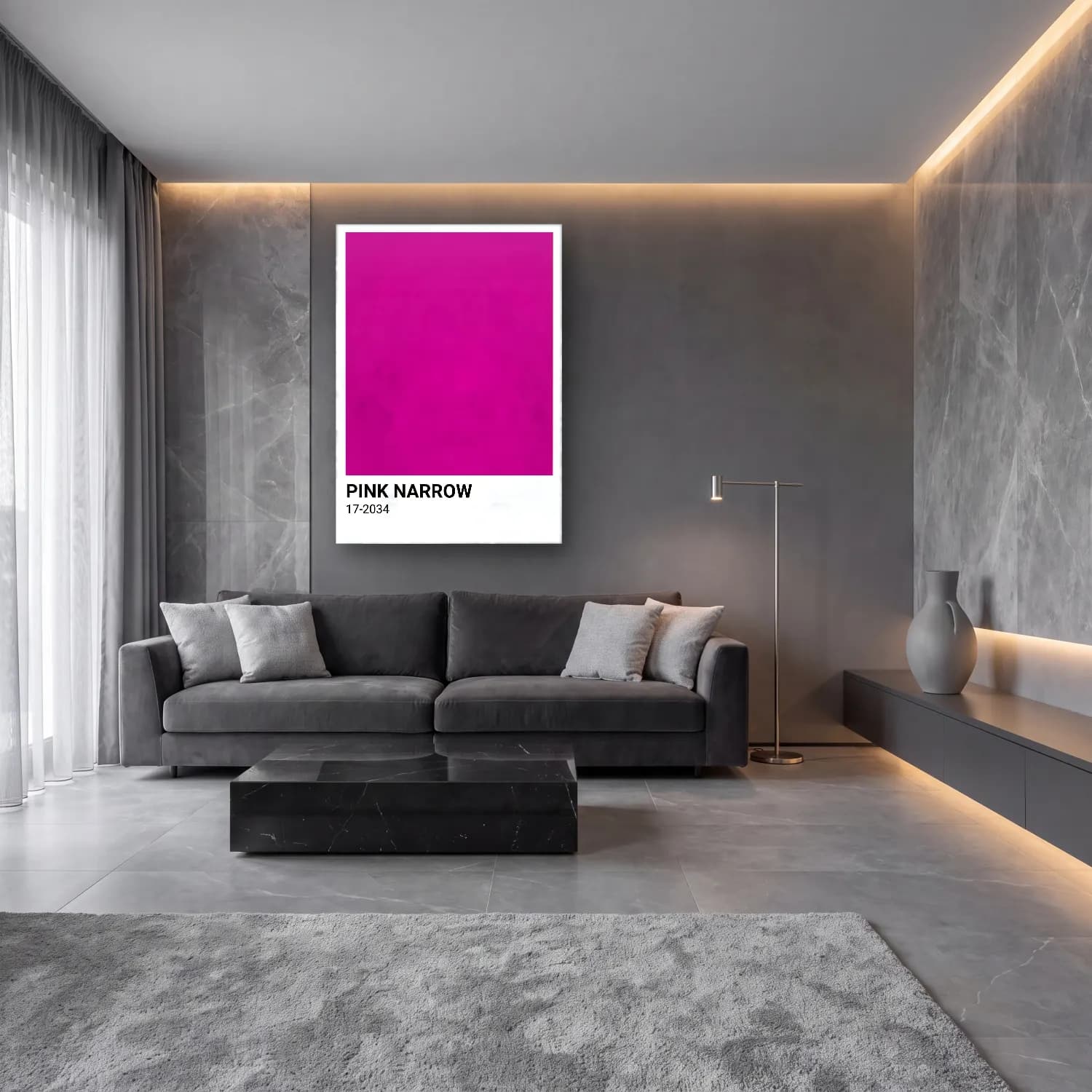 Pastel Pembe Şakayıklar No. 15 cam tablo — lüks salon duvarında