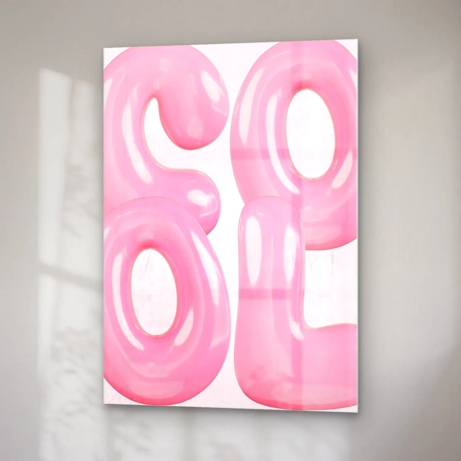 Pastel Harf Posteri No. 10 cam tablo — sağ açıdan görünüm