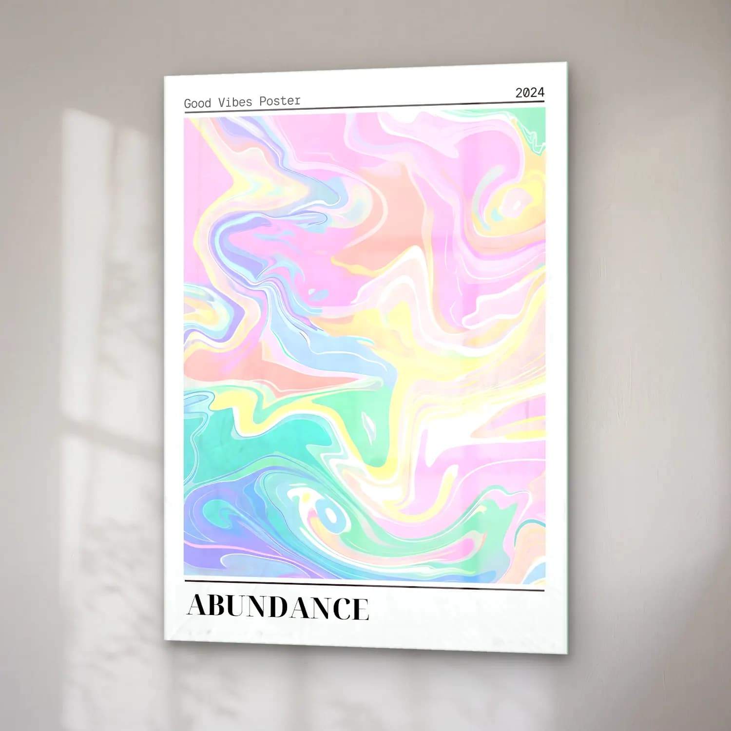 Pastel Mermer Doku No. 28 cam tablo — sağ açıdan görünüm