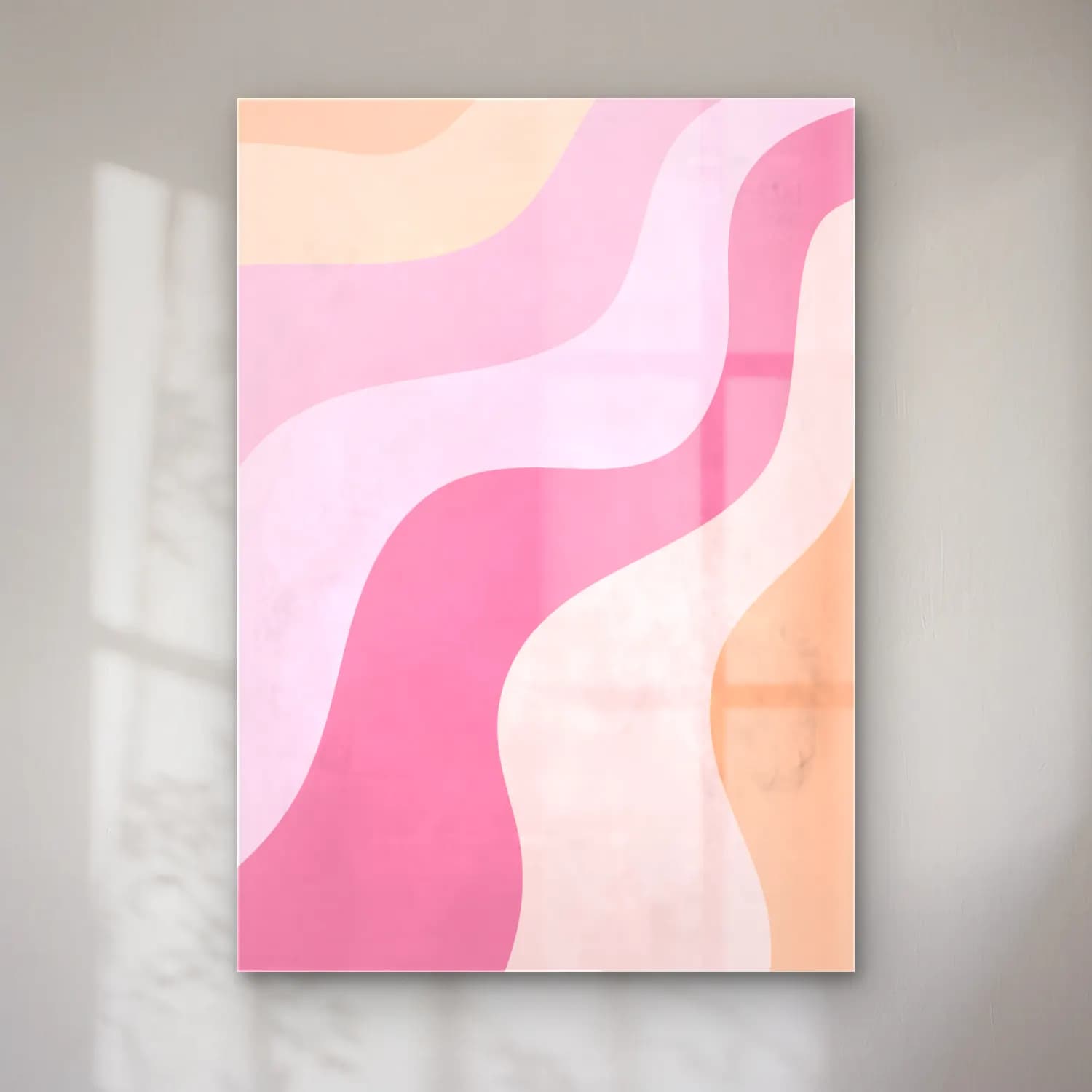 Pastel Dalgalı Çizgiler No. 4 cam tablo — Pastel Dalgalı Çizgiler No. 4 — pastel dalgalı çizgiler