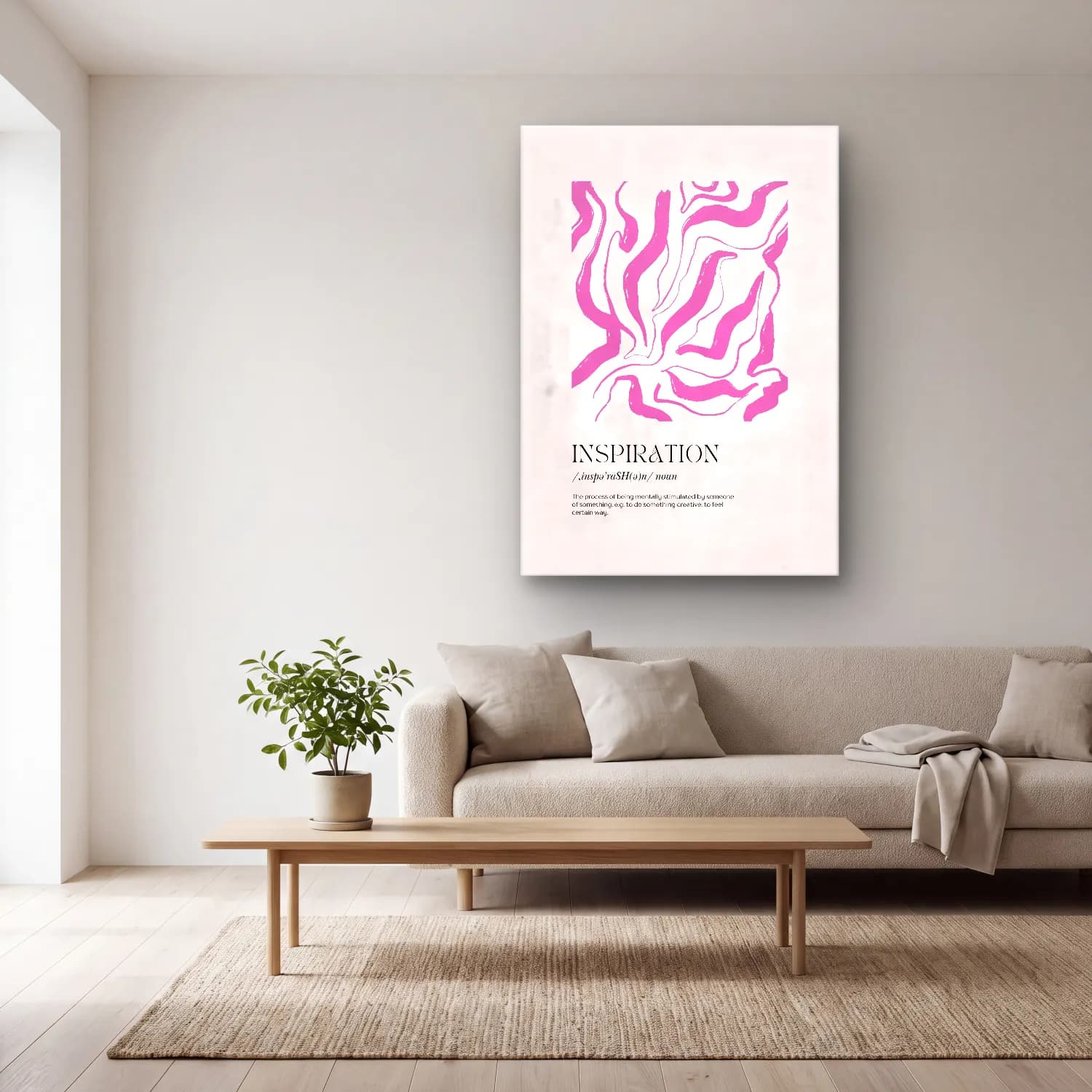 Pastel Söz Posteri No. 65 cam tablo — açık renk salonda