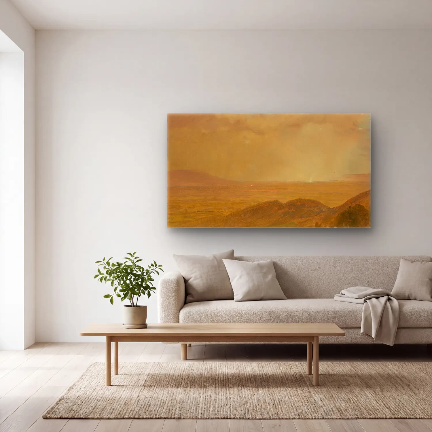 Frederic Edwin Church – Landscape VIII cam tablo — açık renk salonda