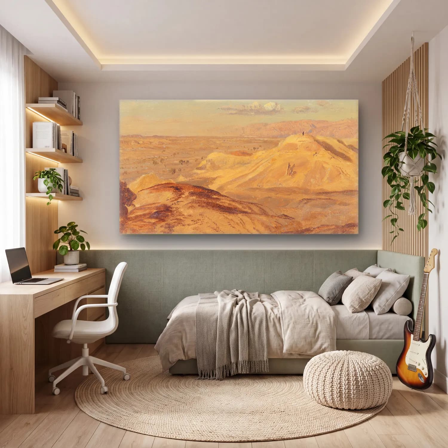 Frederic Edwin Church – Landscape near Petra cam tablo — genç odasında