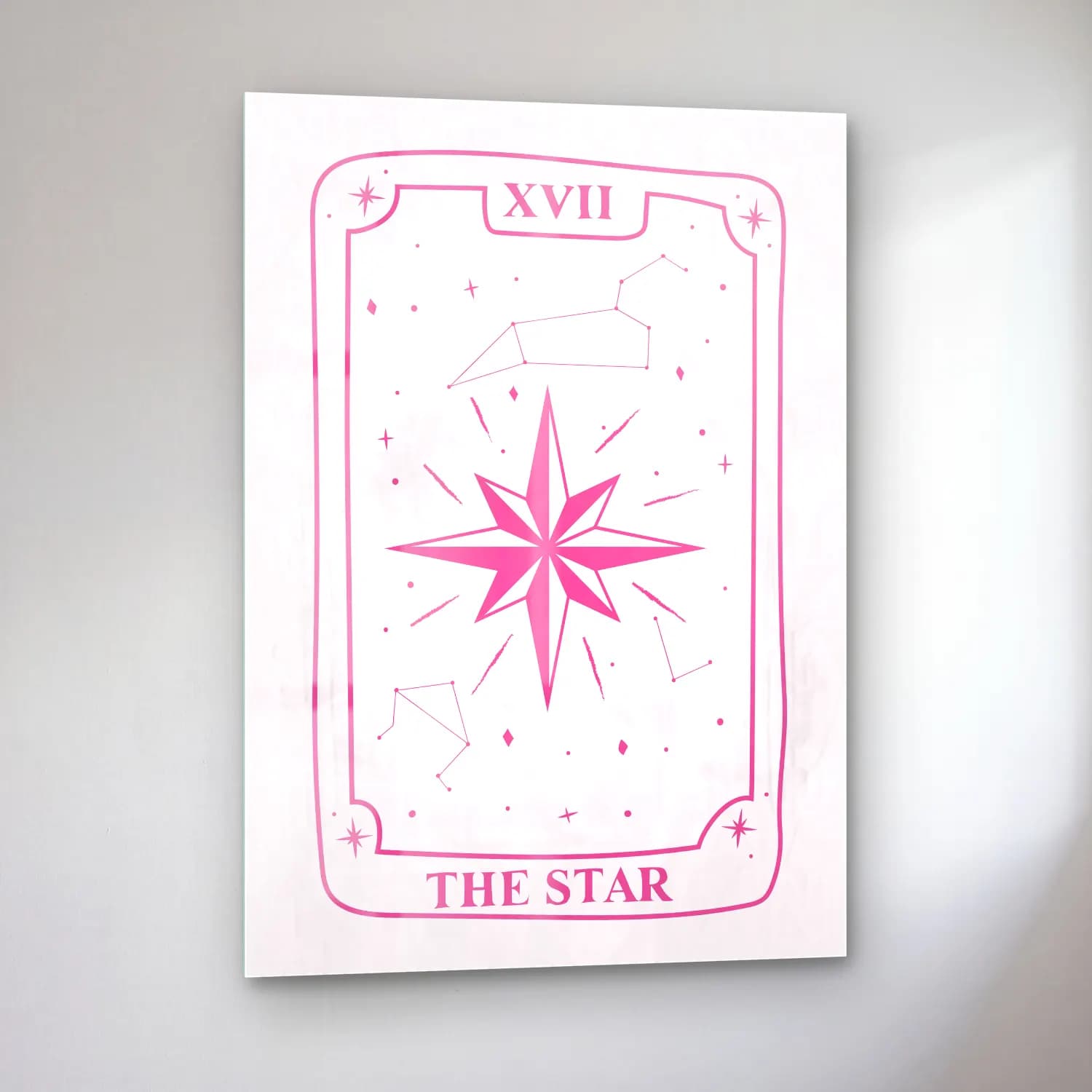Pastel Yıldızlı Gece No. 4 cam tablo — sol açıdan görünüm