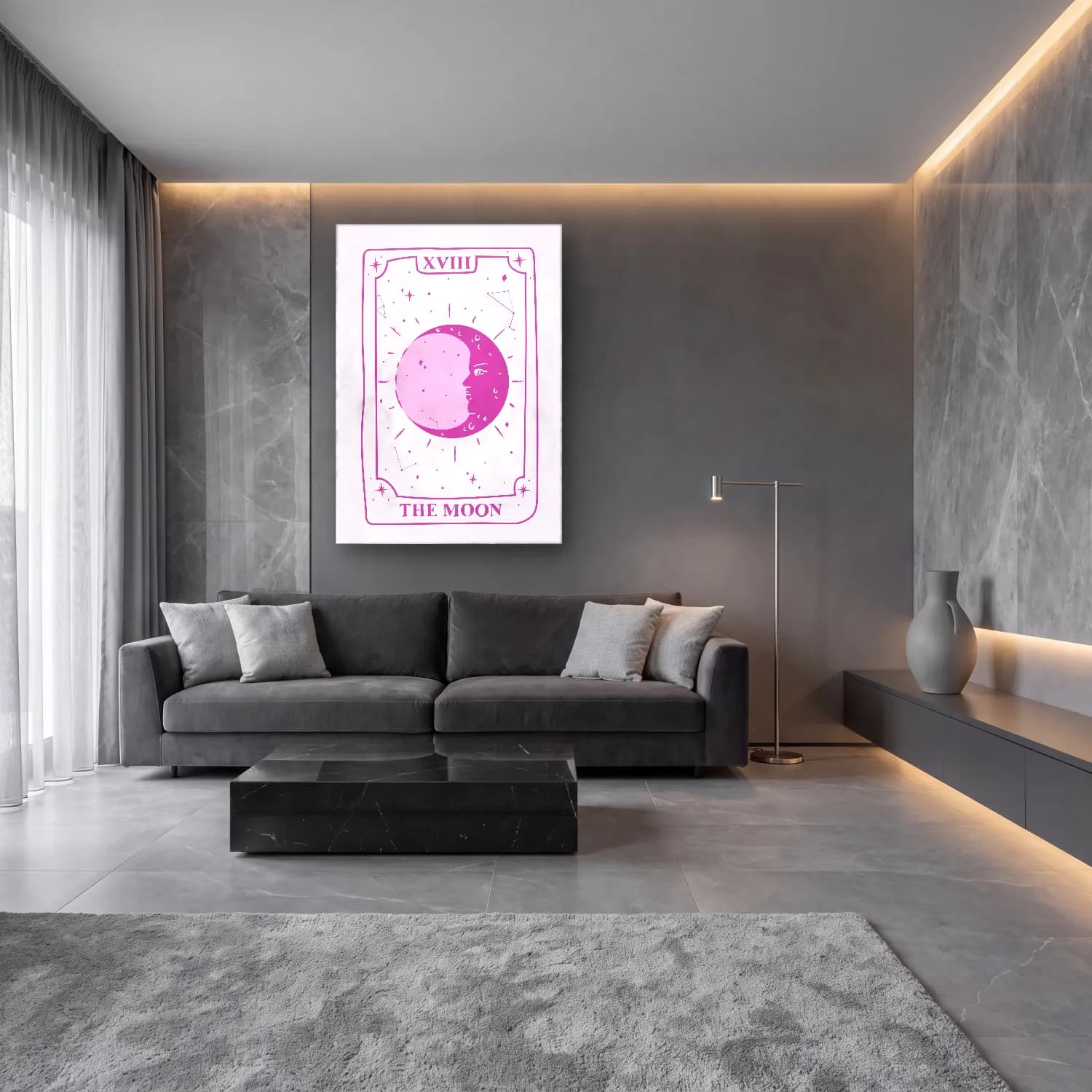 Pastel Gök Haritası No. 4 cam tablo — lüks salon duvarında