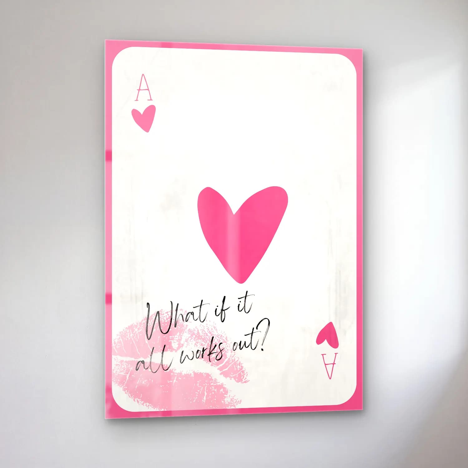 Pastel Söz Posteri No. 68 cam tablo — sol açıdan görünüm