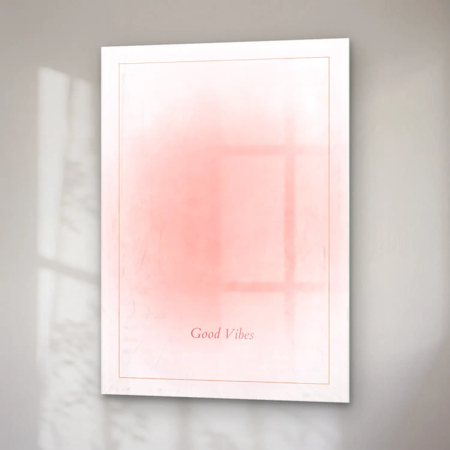 Pastel Yazılı Tasarım No. 99 cam tablo — sağ açıdan görünüm