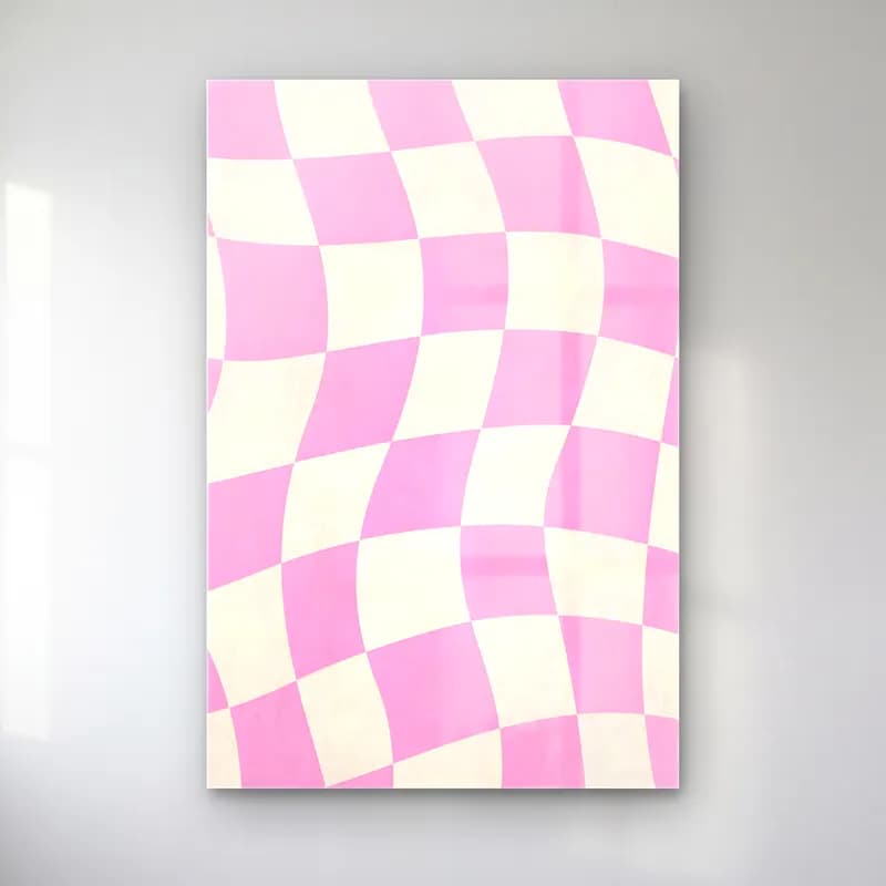 RETRO - TRENDY – Dama Deseni – Pembe Tonlar cam tablo — RETRO - TRENDY – Dama Deseni – Pembe Tonlar — pastel dama deseni