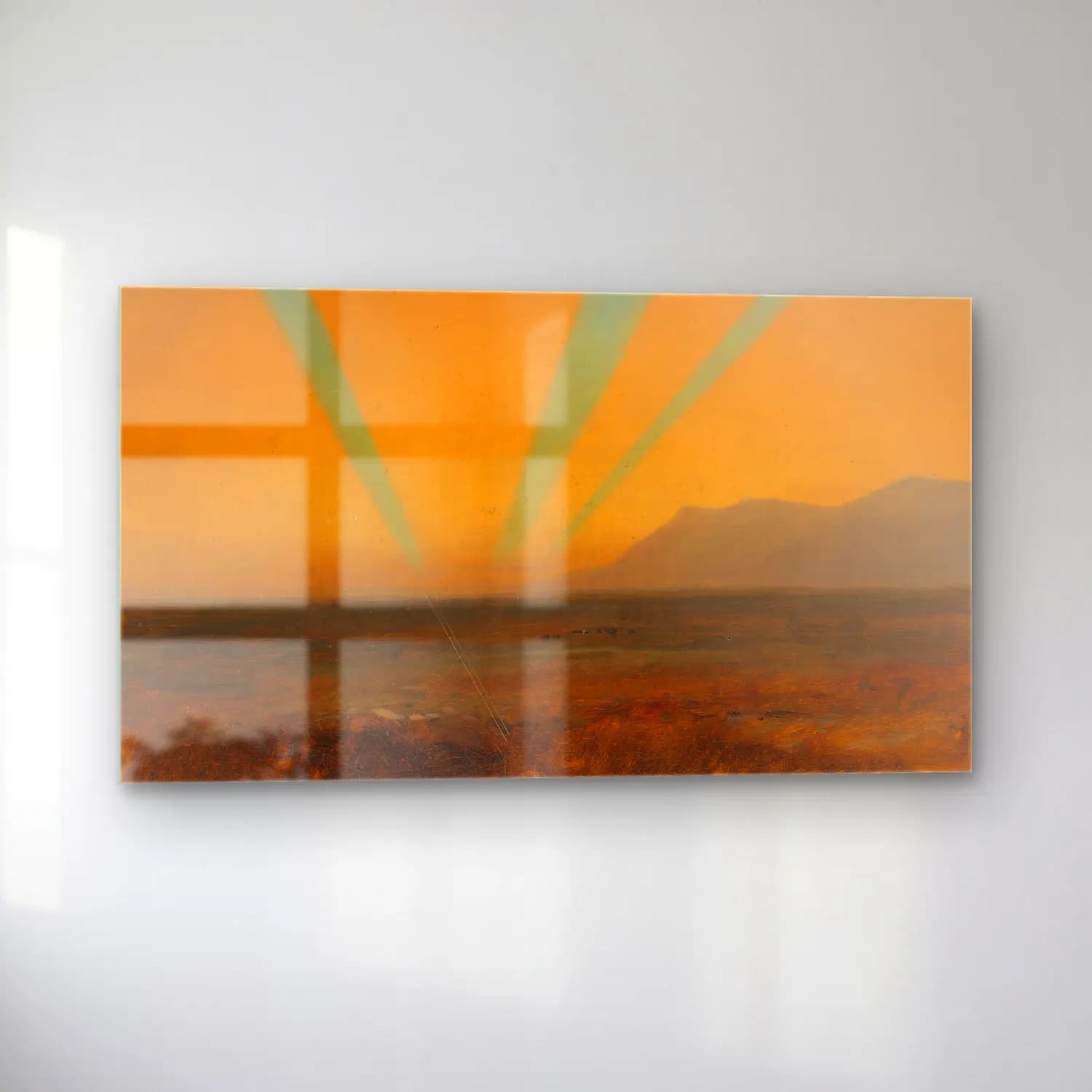 Frederic Edwin Church – Landscape with Sunset cam tablo — sol açıdan görünüm