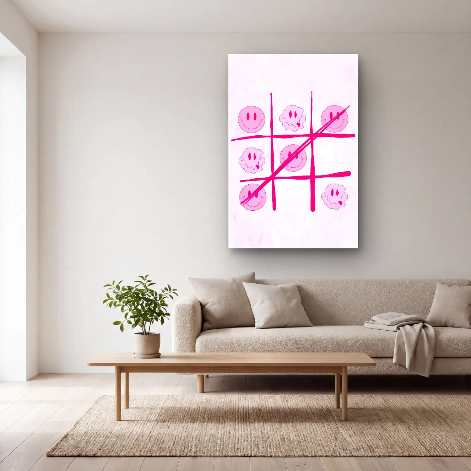 RETRO - TRENDY – Dama Deseni No. 5 cam tablo — açık renk salonda