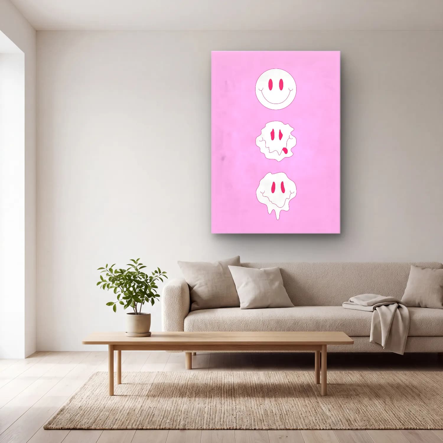 RETRO - TRENDY – Dondurma – Pembe Tonlar cam tablo — açık renk salonda