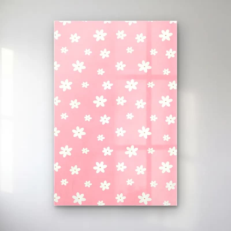 RETRO - TRENDY – Çiçek Deseni No. 11 cam tablo — RETRO - TRENDY – Çiçek Deseni No. 11 — pastel çiçek deseni