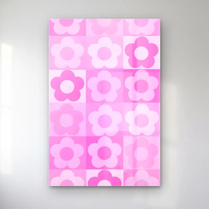 RETRO - TRENDY – Çiçek Deseni No. 13 cam tablo — RETRO - TRENDY – Çiçek Deseni No. 13 — pastel çiçek deseni