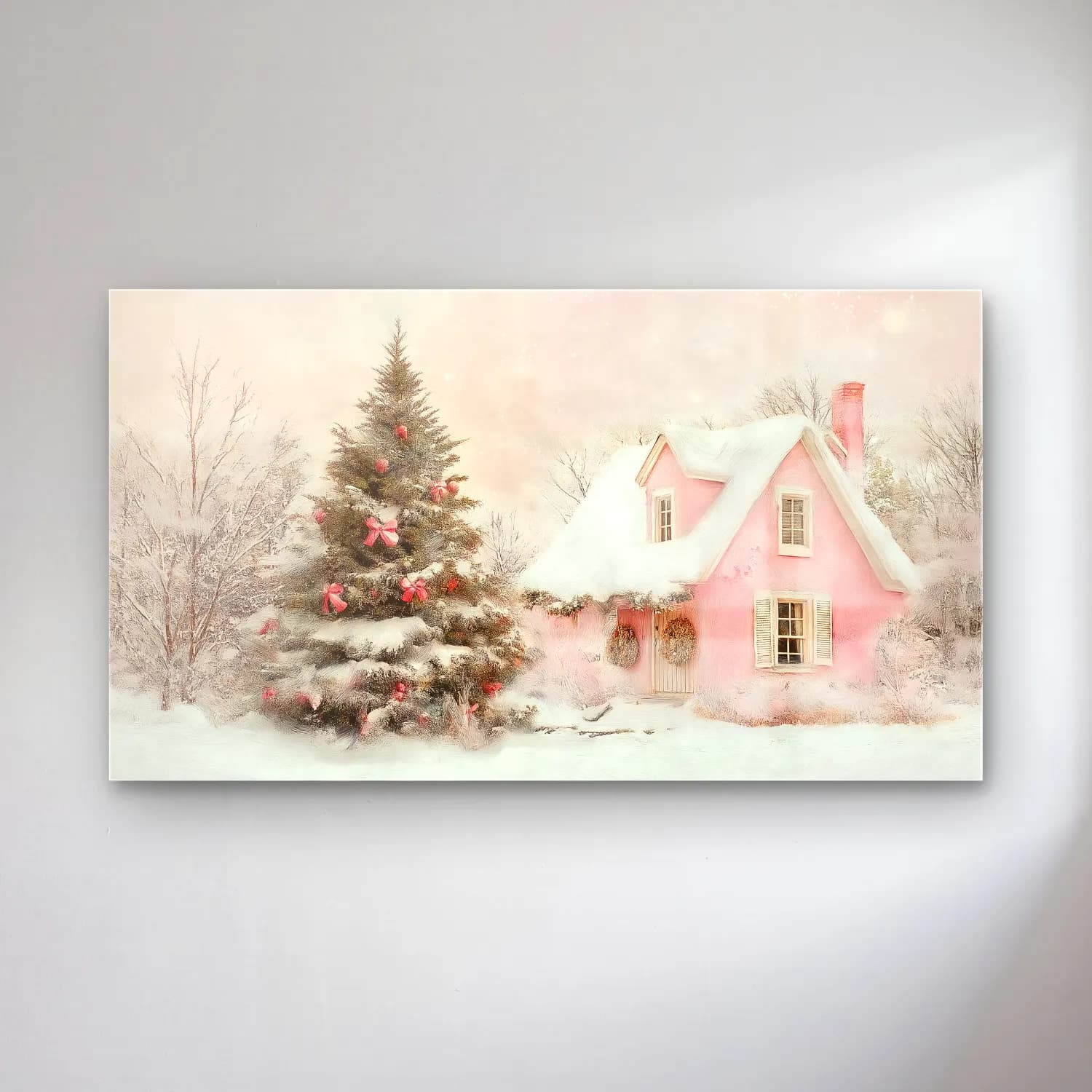 Pastel Yılbaşı Ağacı No. 22 cam tablo — Pastel Yılbaşı Ağacı No. 22 — pastel yılbaşı ağacı