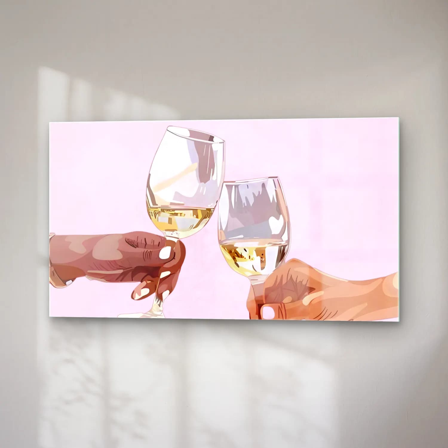 Pastel Kadeh Şarap No. 8 cam tablo — sağ açıdan görünüm