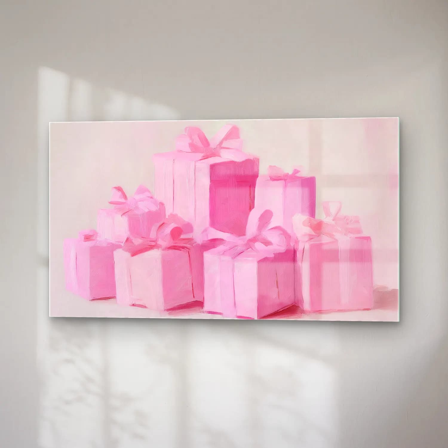 Pastel Hediye Paketleri No. 9 cam tablo — sağ açıdan görünüm