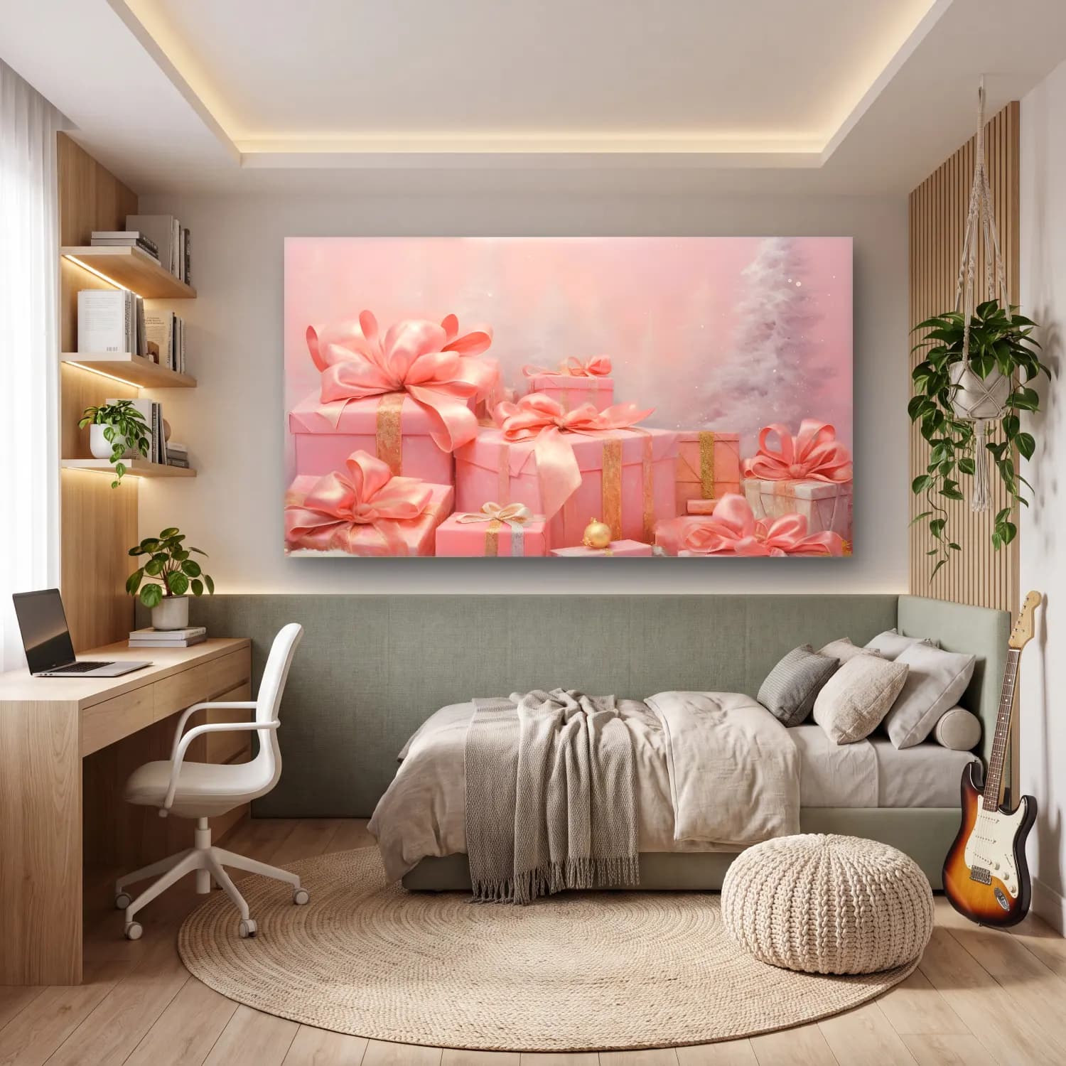 Pastel Hediye Paketleri No. 4 cam tablo — genç odasında