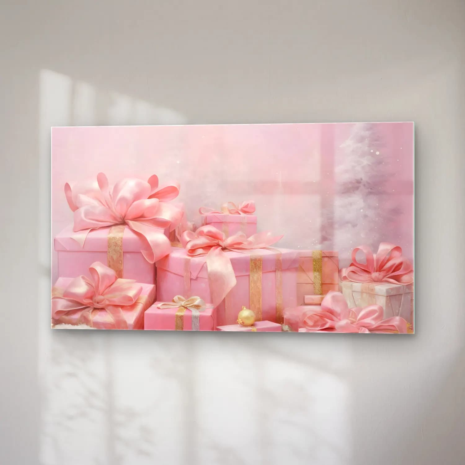 Pastel Hediye Paketleri No. 4 cam tablo — sağ açıdan görünüm
