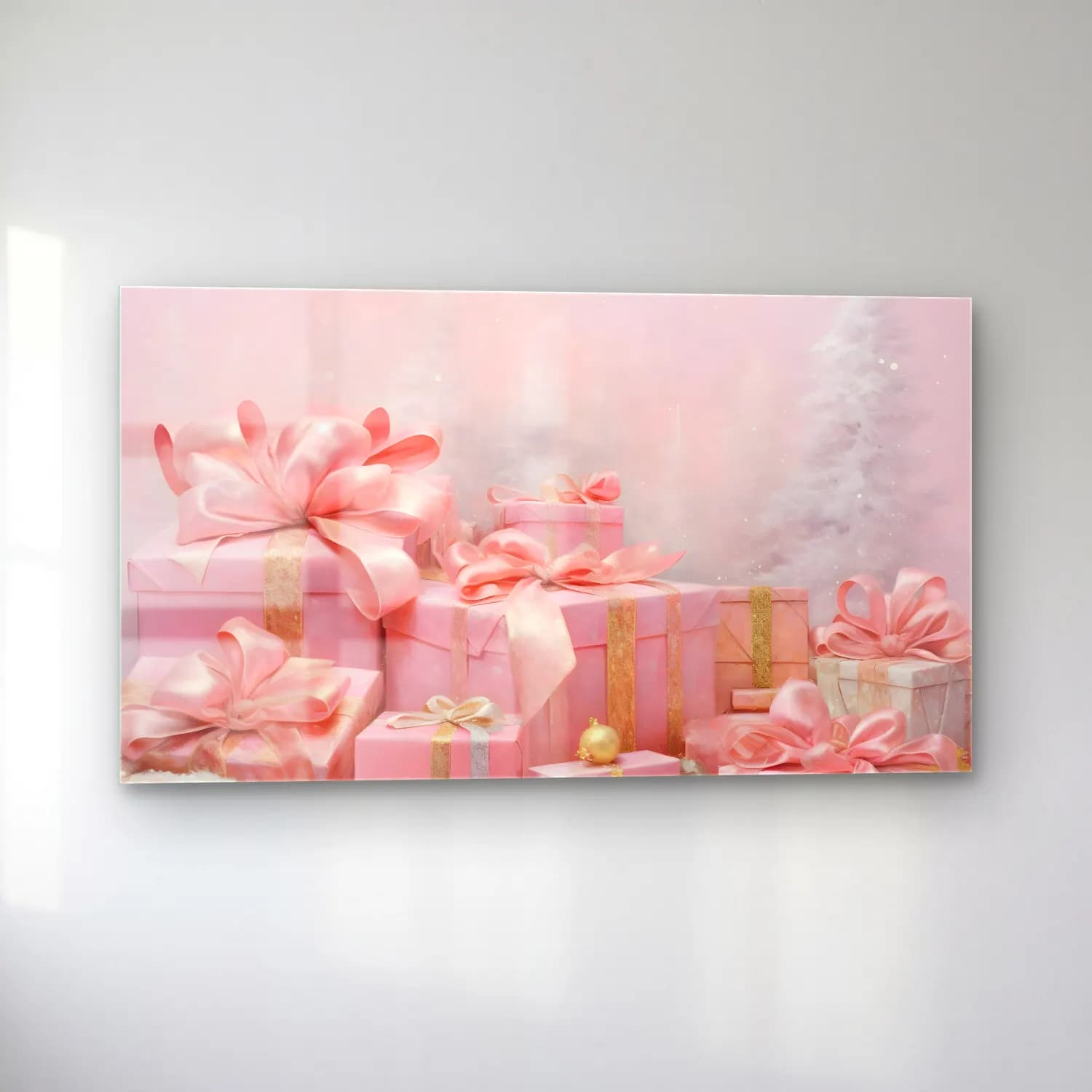 Pastel Hediye Paketleri No. 4 cam tablo — sol açıdan görünüm