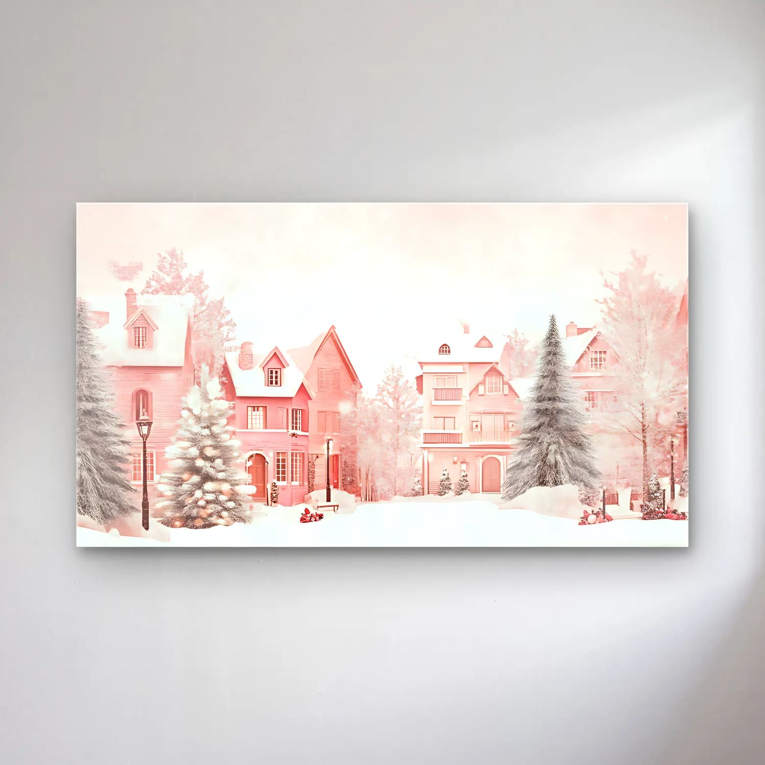 Pastel Karlı Kış Manzarası No. 12 cam tablo — Pastel Karlı Kış Manzarası No. 12 — pastel karlı kış manzarası