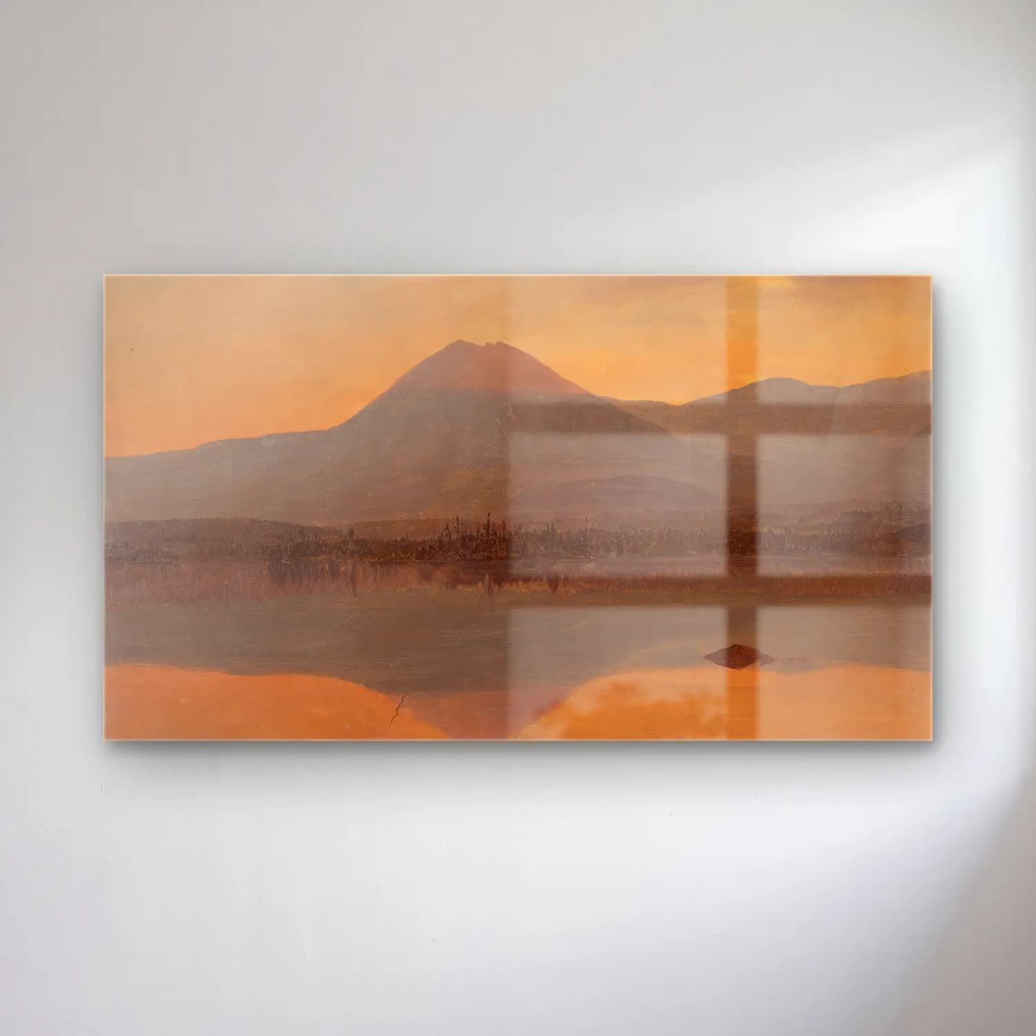Frederic Edwin Church – Mt. Katahdin from Lake Katahdin cam tablo — Frederic Edwin Church – Mt. Katahdin from Lake Katahdin — yağlı boya göl ve dağlar
