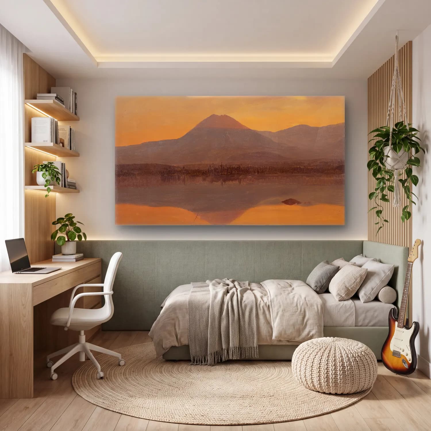 Frederic Edwin Church – Mt. Katahdin from Lake Katahdin cam tablo — genç odasında
