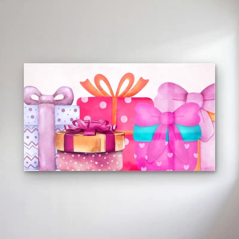 Sevimli İllüstrasyon Hediye Paketleri No. 6 cam tablo — Sevimli İllüstrasyon Hediye Paketleri No. 6 — sevimli i̇llüstrasyon hediye paketleri