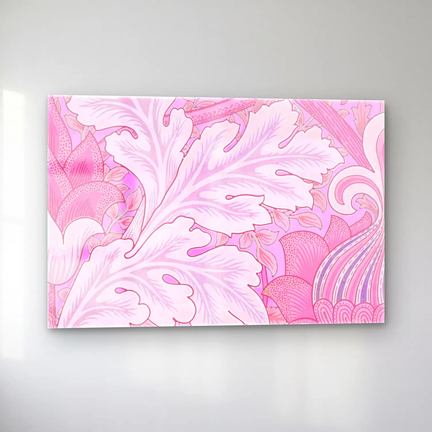 Pastel Çiçek Deseni No. 220 cam tablo — sol açıdan görünüm
