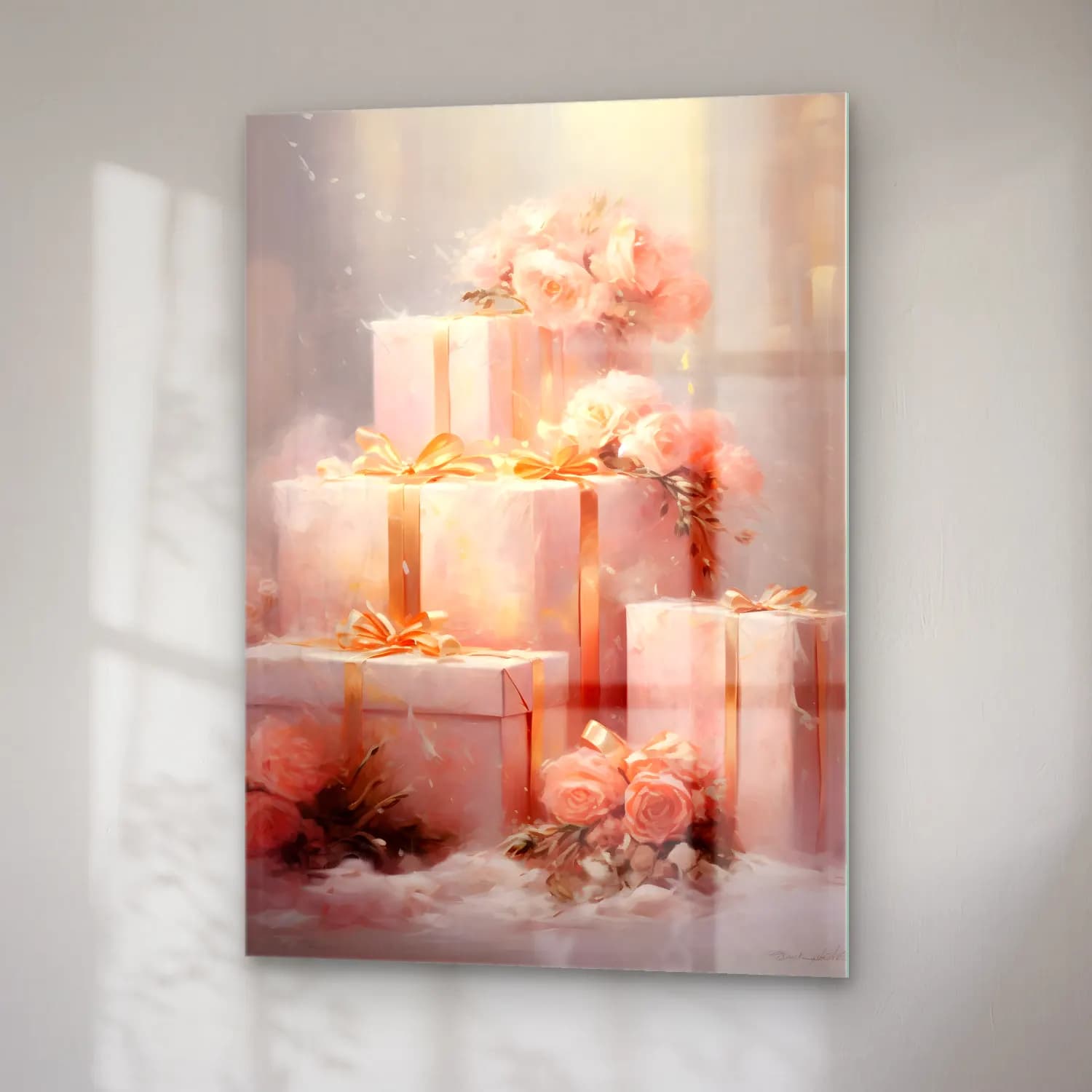 Pastel Hediye Paketleri No. 23 cam tablo — sağ açıdan görünüm