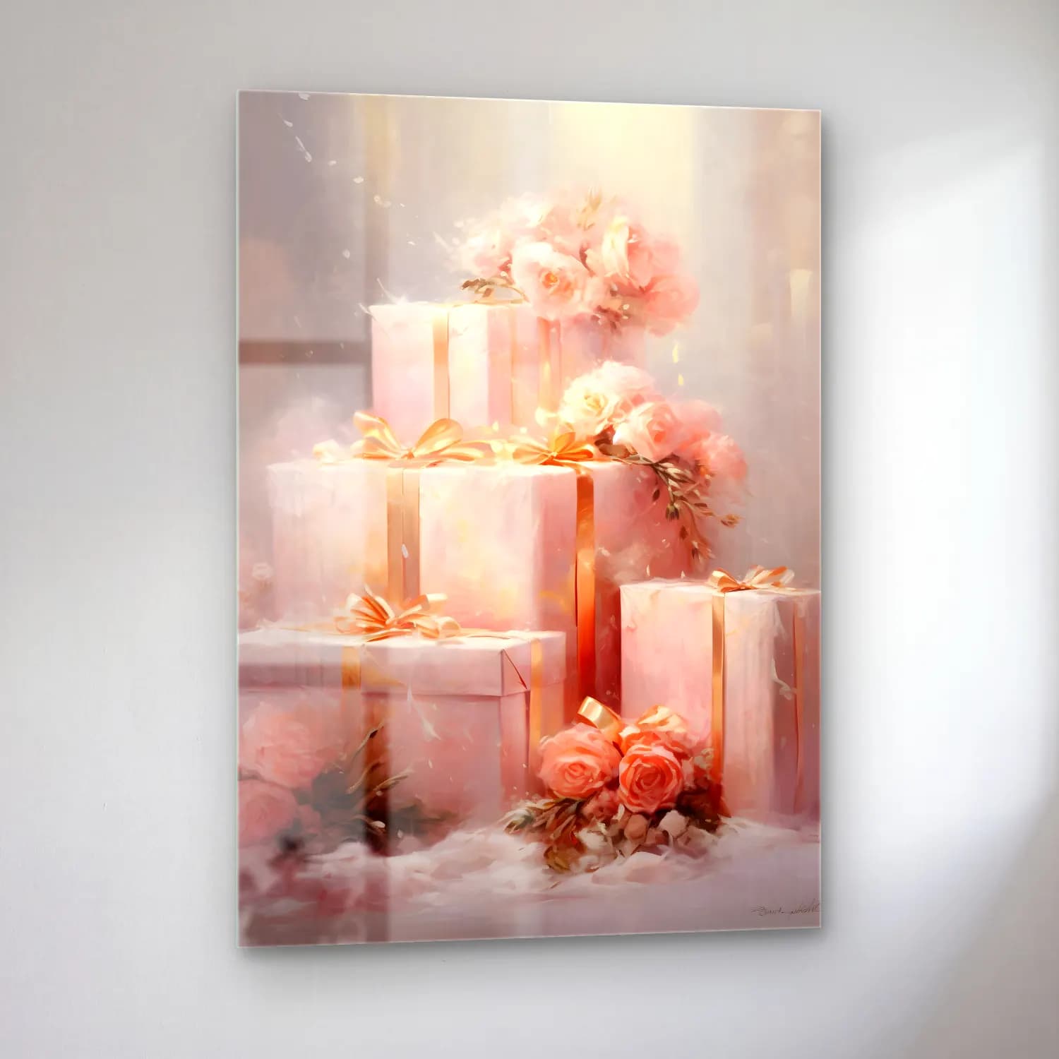 Pastel Hediye Paketleri No. 23 cam tablo — sol açıdan görünüm