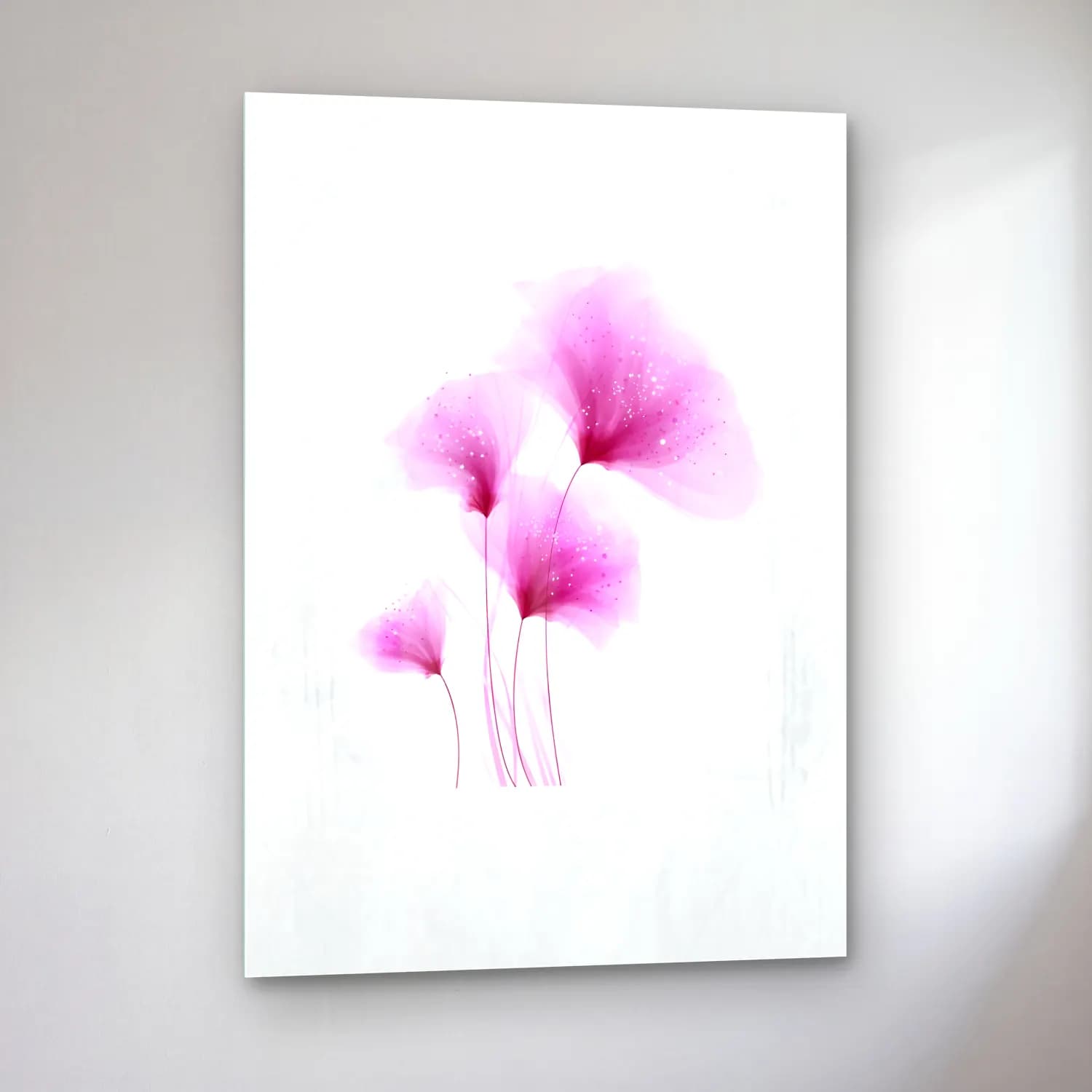 Pastel Zambaklar No. 6 cam tablo — sol açıdan görünüm