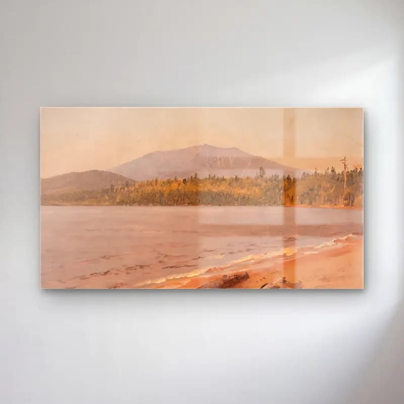 Frederic Edwin Church – Mt. Katahdin from Togue Pond (possibly 1878) cam tablo — Frederic Edwin Church – Mt. Katahdin from Togue Pond (possibly 1878) — yağlı boya göl ve dağlar