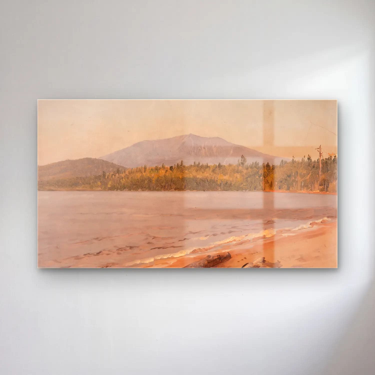 Frederic Edwin Church – Mt. Katahdin from Togue Pond (possibly 1878) cam tablo — Frederic Edwin Church – Mt. Katahdin from Togue Pond (possibly 1878) — yağlı boya göl ve dağlar