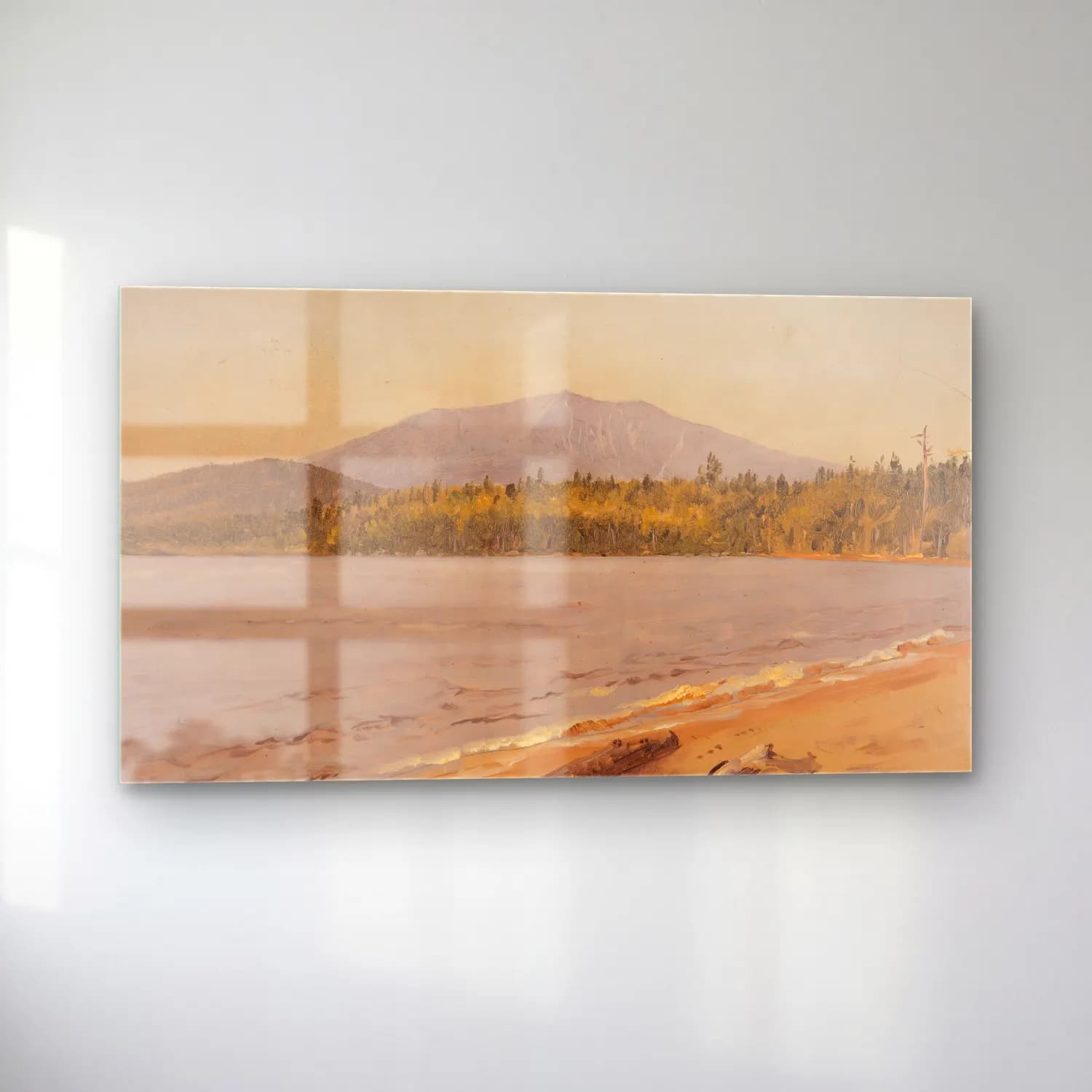 Frederic Edwin Church – Mt. Katahdin from Togue Pond (possibly 1878) cam tablo — sol açıdan görünüm