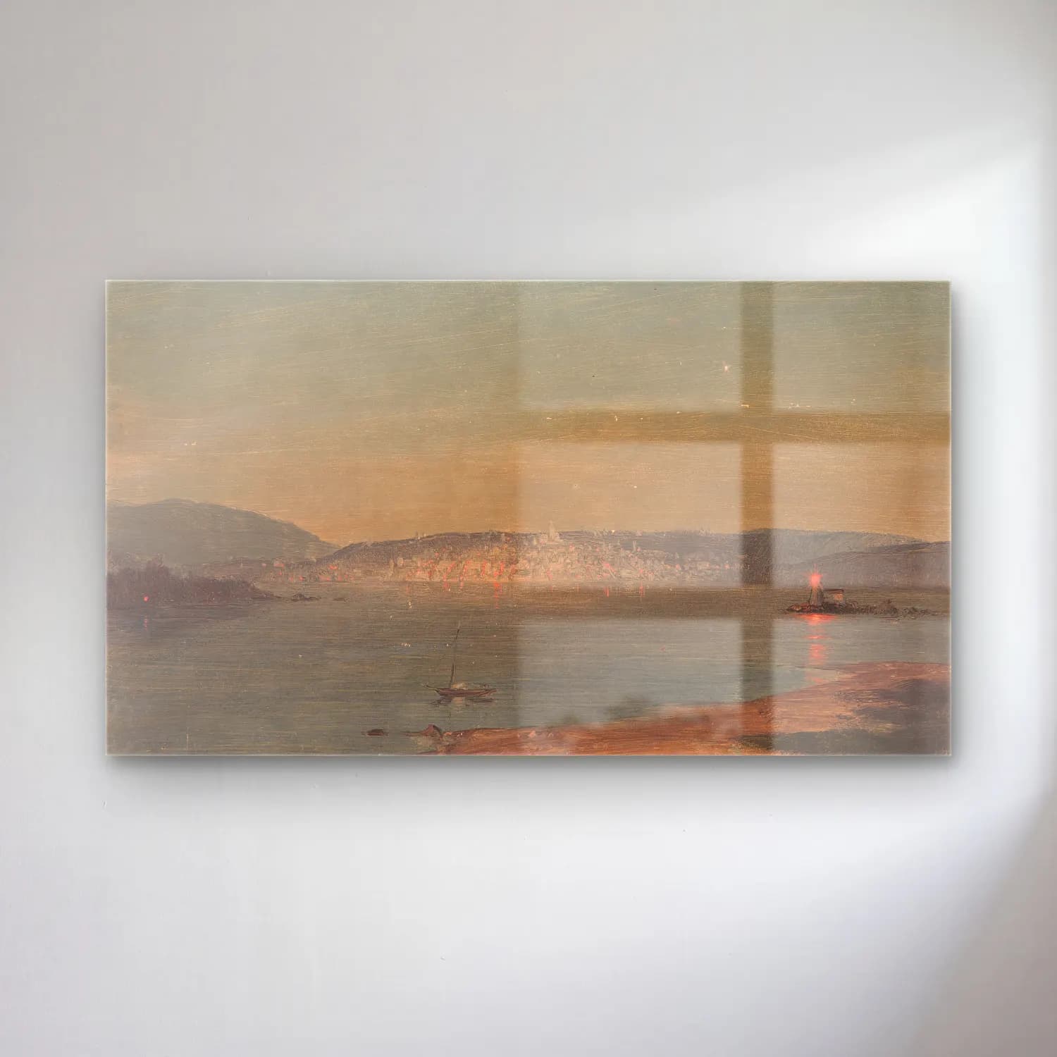 Frederic Edwin Church – Night View of a Seaport (probably 1868–69) cam tablo — Frederic Edwin Church – Night View of a Seaport (probably 1868–69) — yağlı boya i̇stanbul