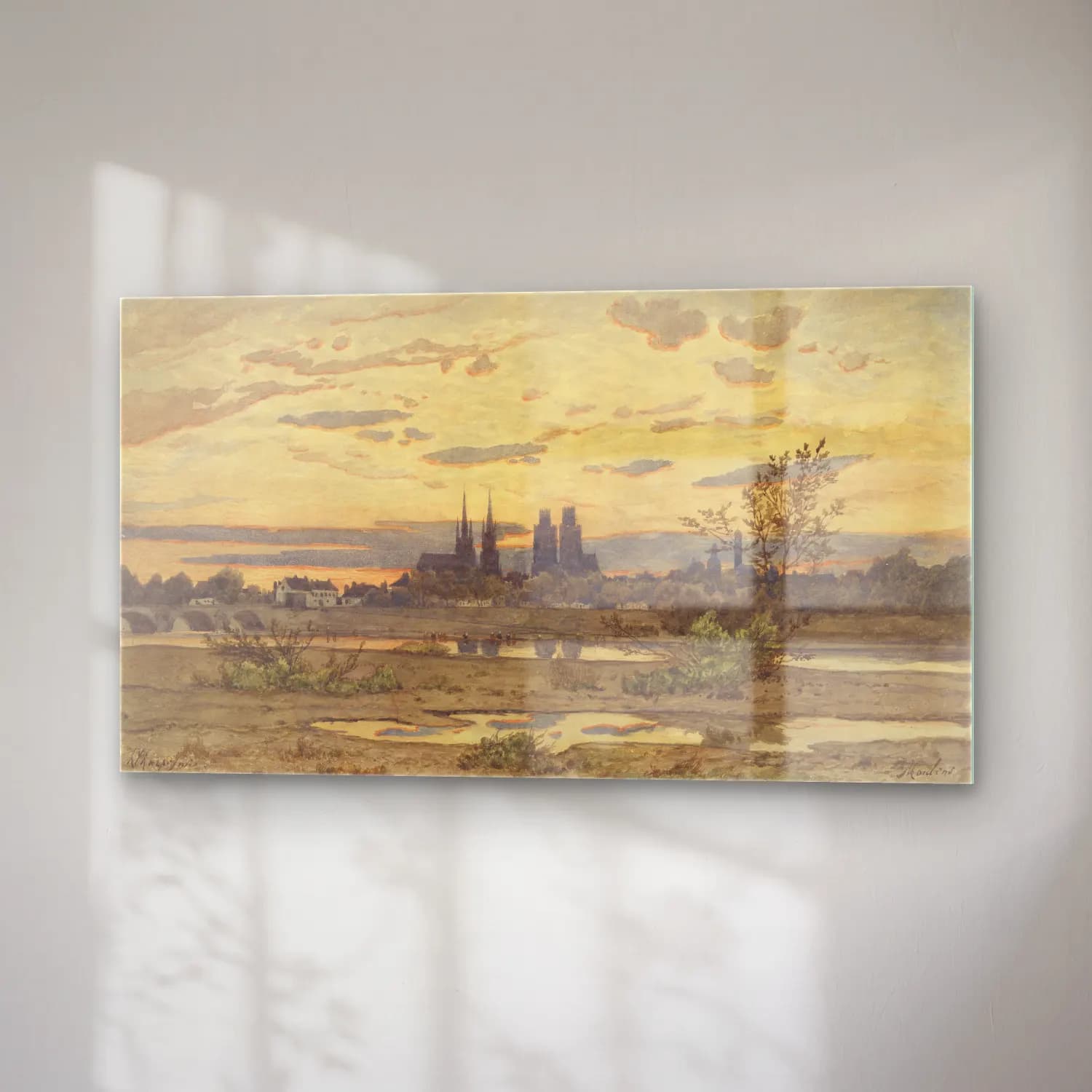 Henri-Joseph Harpignies – A View of Moulins (ca. 1850–60) cam tablo — sağ açıdan görünüm