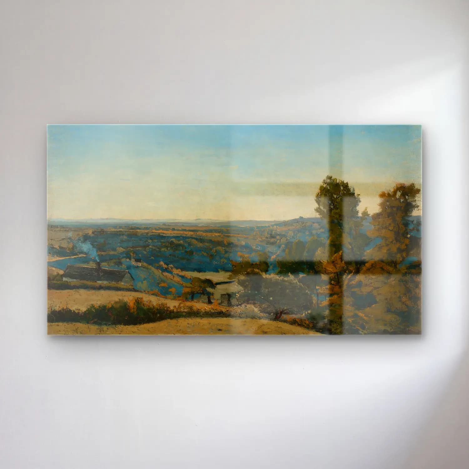 Henri-Joseph Harpignies – Französische Landschaft cam tablo — Henri-Joseph Harpignies – Französische Landschaft — empresyonist kırda nehir