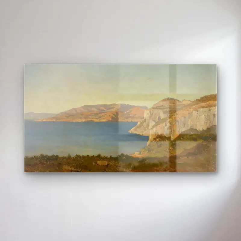 Henri-Joseph Harpignies – La Côte d’Azur, baie sur la Méditerranée cam tablo — Henri-Joseph Harpignies – La Côte d’Azur, baie sur la Méditerranée — yağlı boya i̇talyan sahili