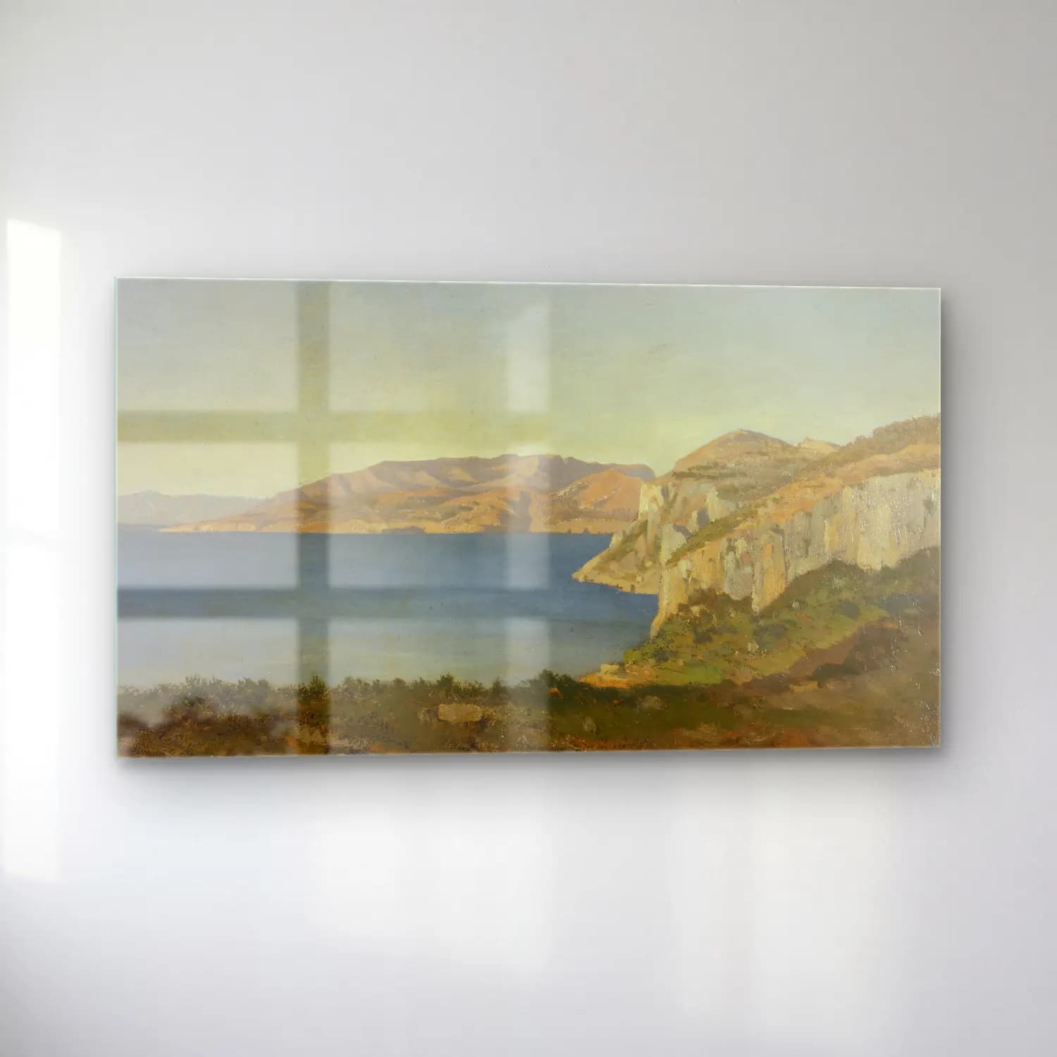 Henri-Joseph Harpignies – La Côte d’Azur, baie sur la Méditerranée cam tablo — sol açıdan görünüm