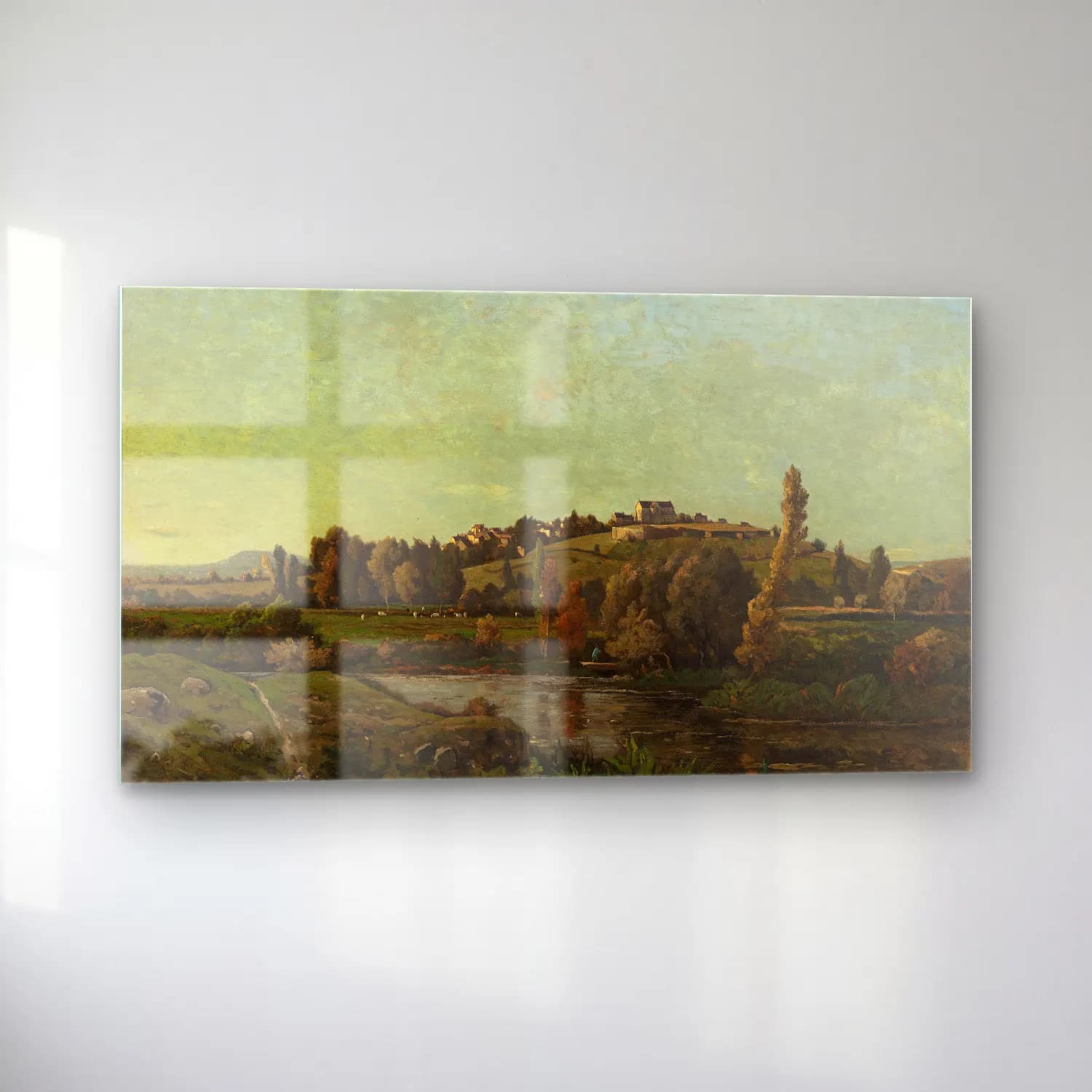 Henri-Joseph Harpignies – Landscape in Auvergne cam tablo — sol açıdan görünüm