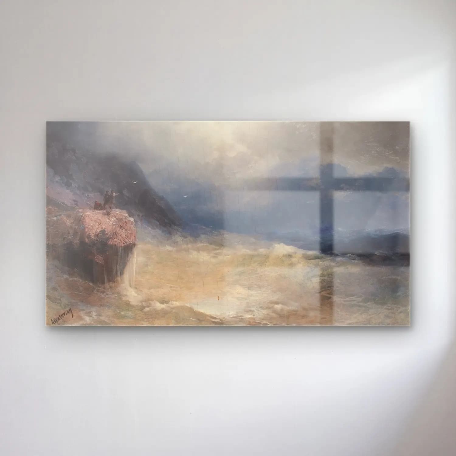 Konstantinovich Aivazovsky – The Survivor cam tablo — Konstantinovich Aivazovsky – The Survivor — yağlı boya fırtınalı denizde gemi