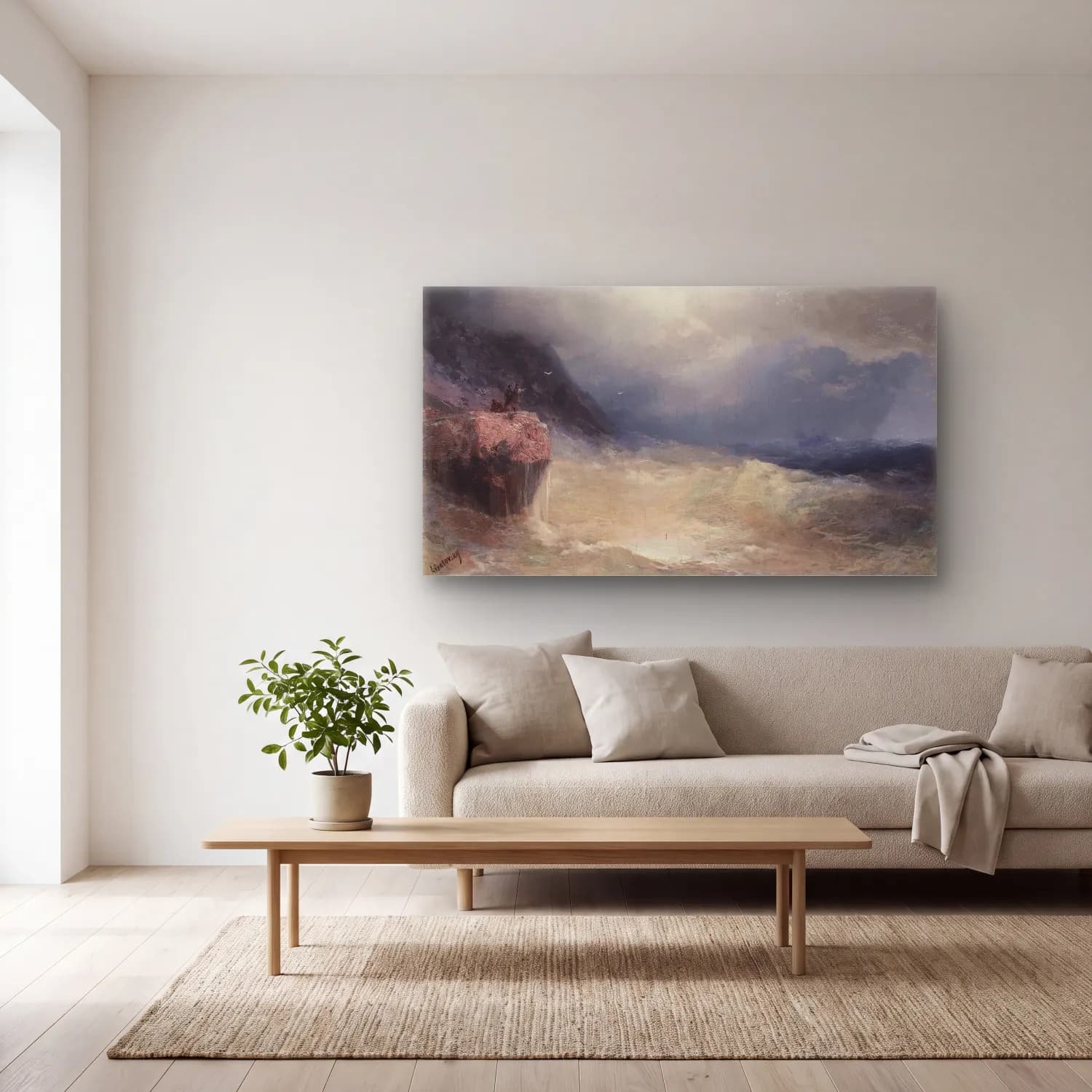 Konstantinovich Aivazovsky – The Survivor cam tablo — açık renk salonda