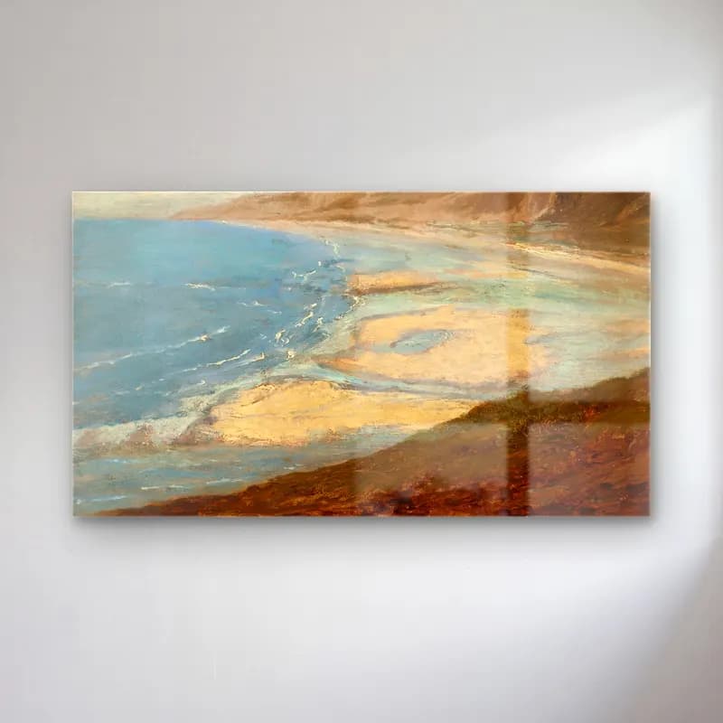 Empresyonist Dalgalı Sahil – Pastel Tonlar cam tablo — Empresyonist Dalgalı Sahil – Pastel Tonlar — empresyonist dalgalı sahil
