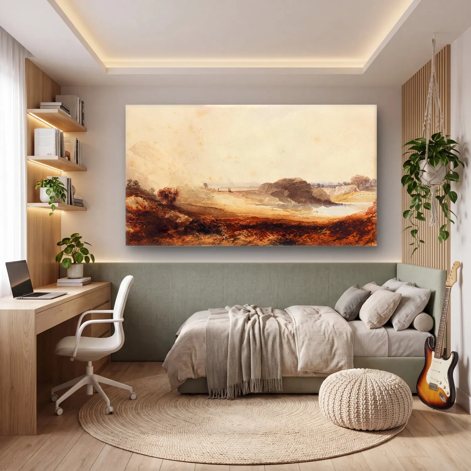 Thomas Moran – Alpine Landscape cam tablo — genç odasında