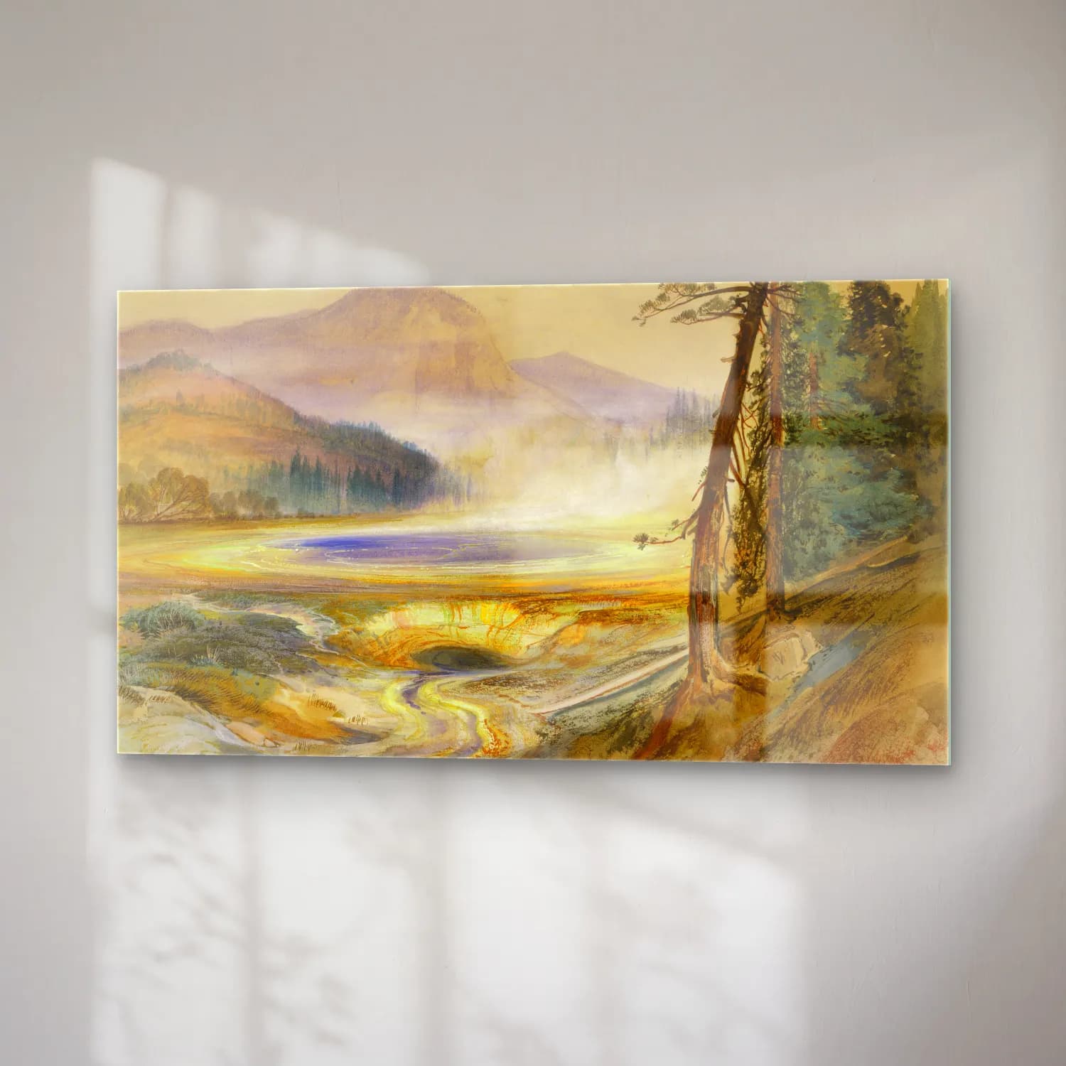 Thomas Moran – Excelsior Geyser, Yellowstone Park cam tablo — sağ açıdan görünüm
