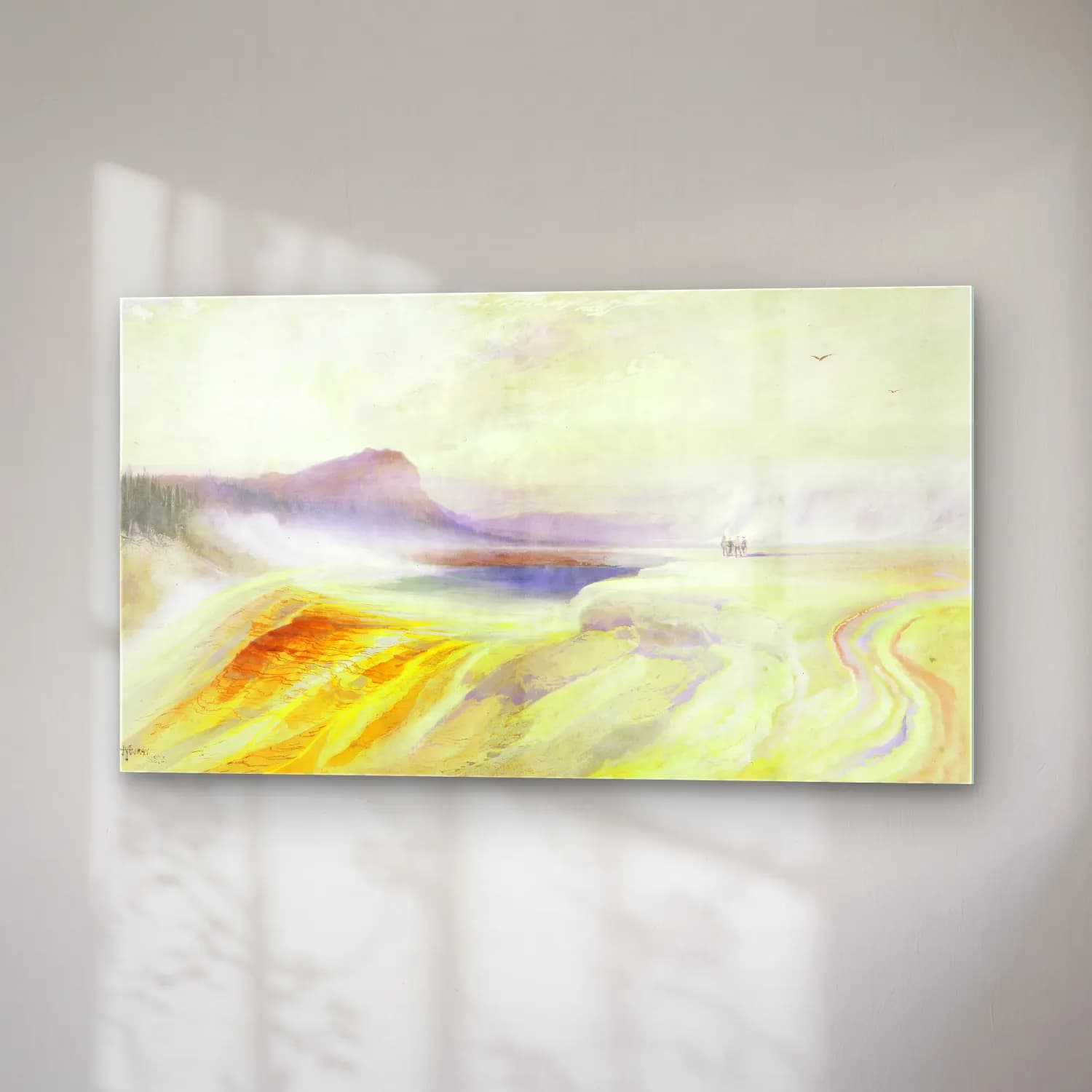 Thomas Moran – Great Blue Spring of the Lower Geyser Basin, Firehole… cam tablo — sağ açıdan görünüm